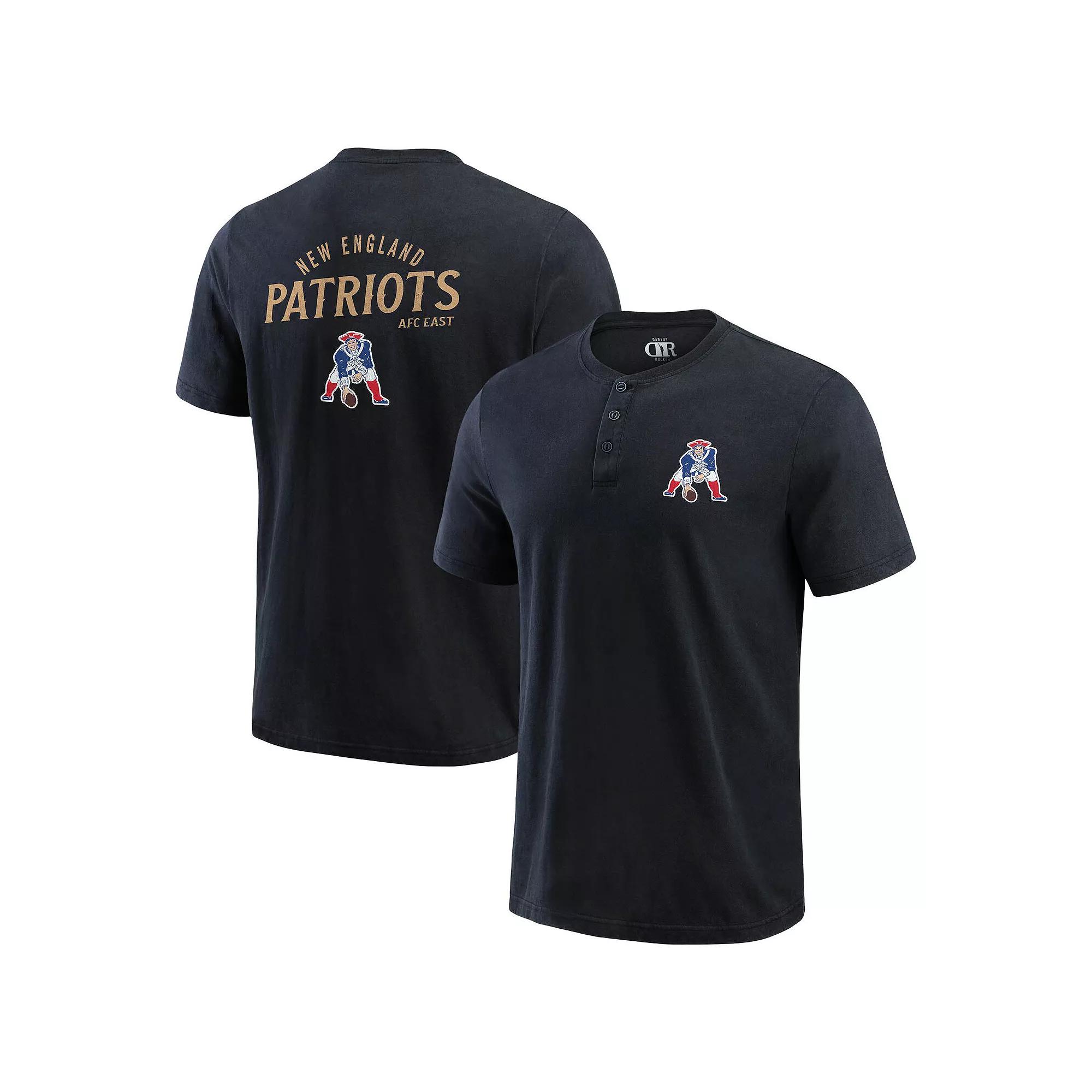 Men's Darius Rucker Collection by Fanatics Black New England Patriots Washed Henley T-Shirt,  Product Image