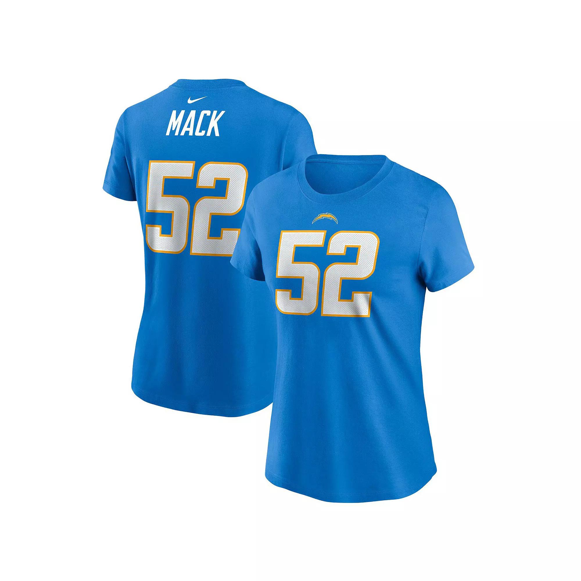 Women's Nike Khalil Mack Powder Blue Los Angeles Chargers Player Name & Number T-Shirt,  Product Image