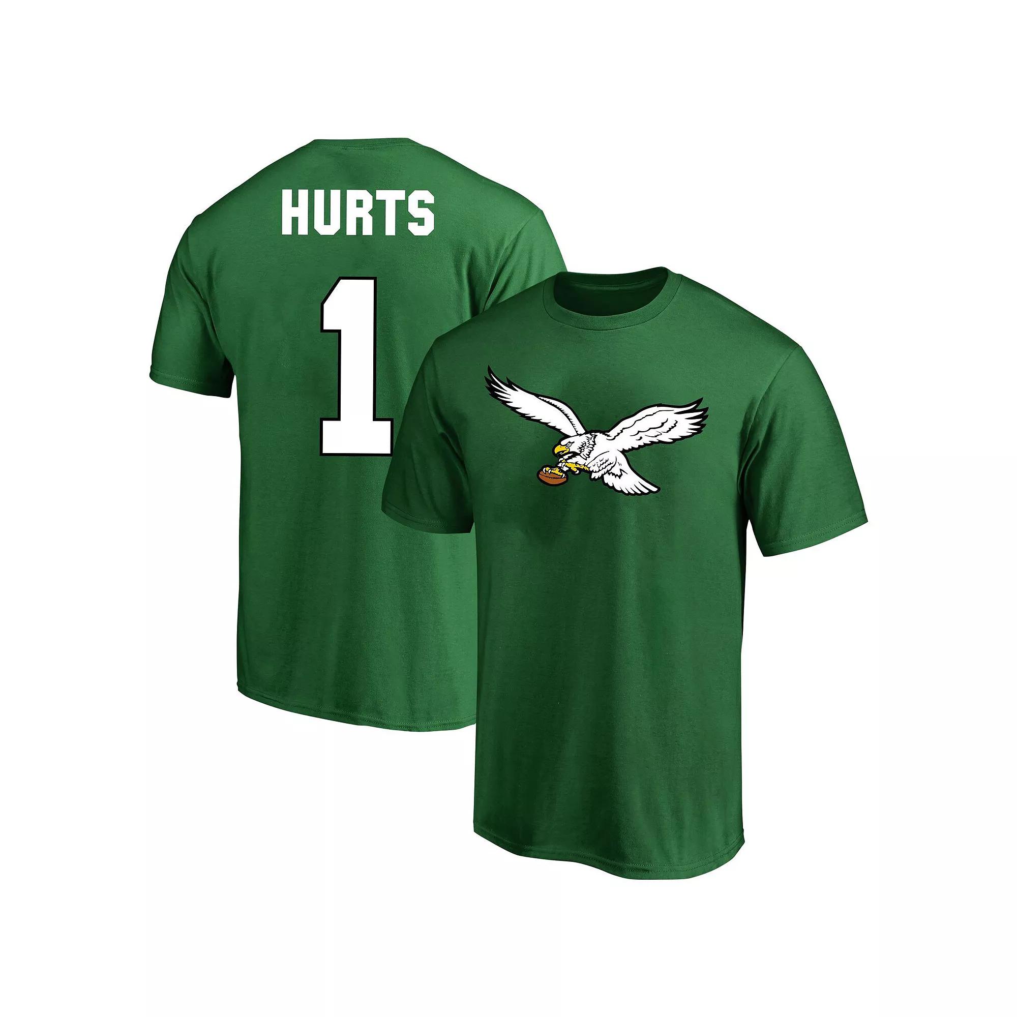 Men's Fanatics Branded Jalen Hurts Kelly Green Philadelphia Eagles Big & Tall Throwback Player Name & Number T-Shirt,  Product Image