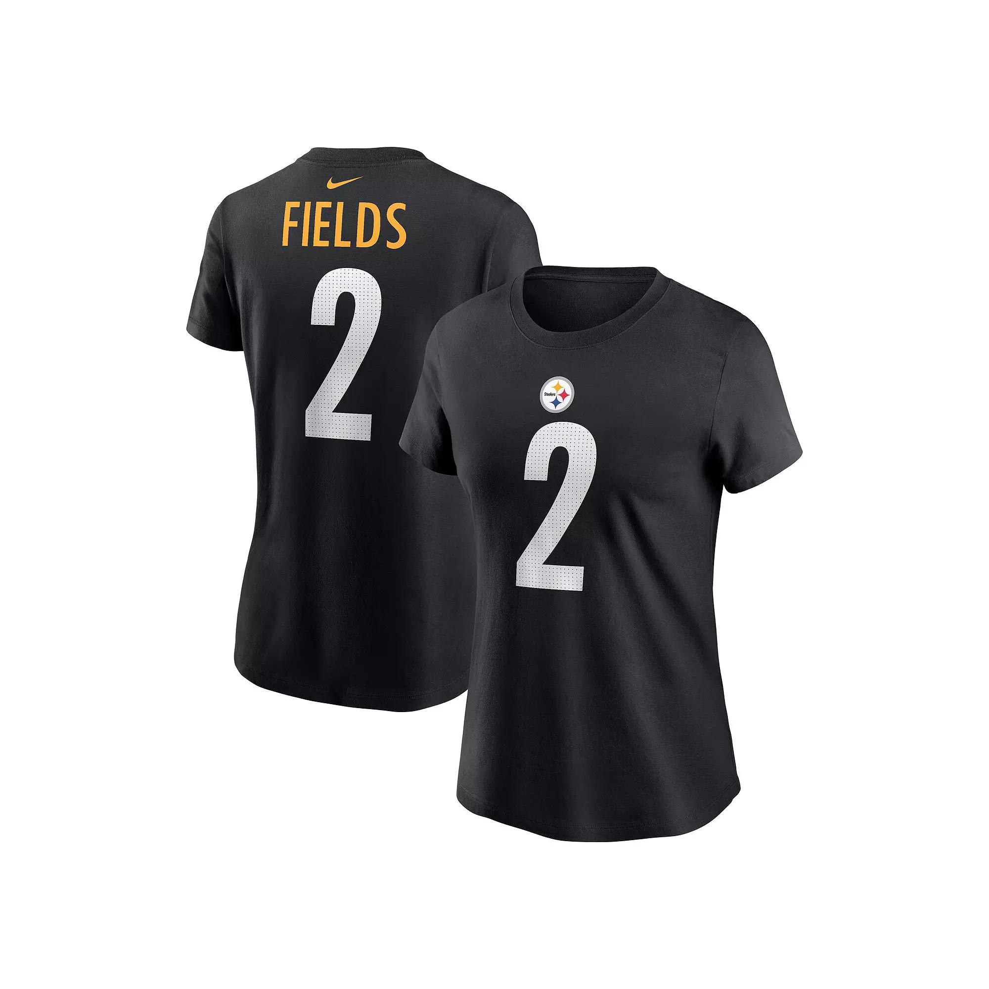 Women's Nike Justin Fields Black Pittsburgh Steelers Player Name & Number T-Shirt, Size: 2XL Product Image