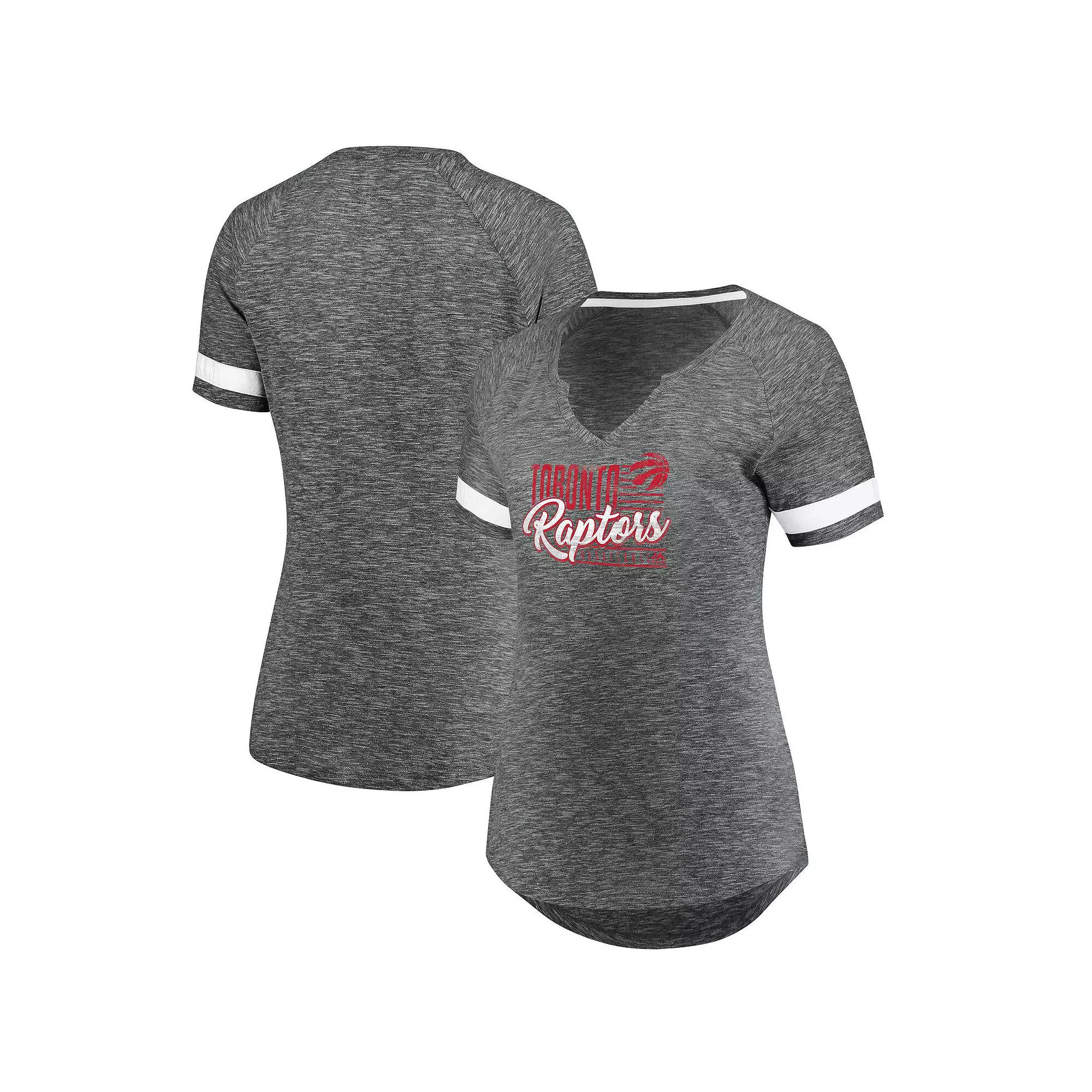Women's Fanatics Branded Gray/White Brooklyn Nets Showtime Winning With Pride Notch Neck T-Shirt,  Product Image