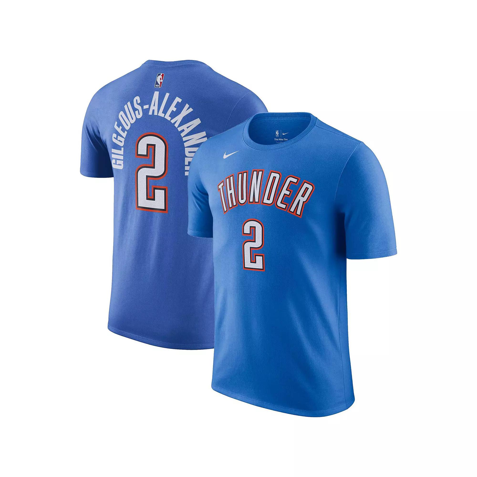 Men's Nike Shai Gilgeous-Alexander Blue Oklahoma City Thunder Icon 2022/23 Name & Number T-Shirt,  Product Image