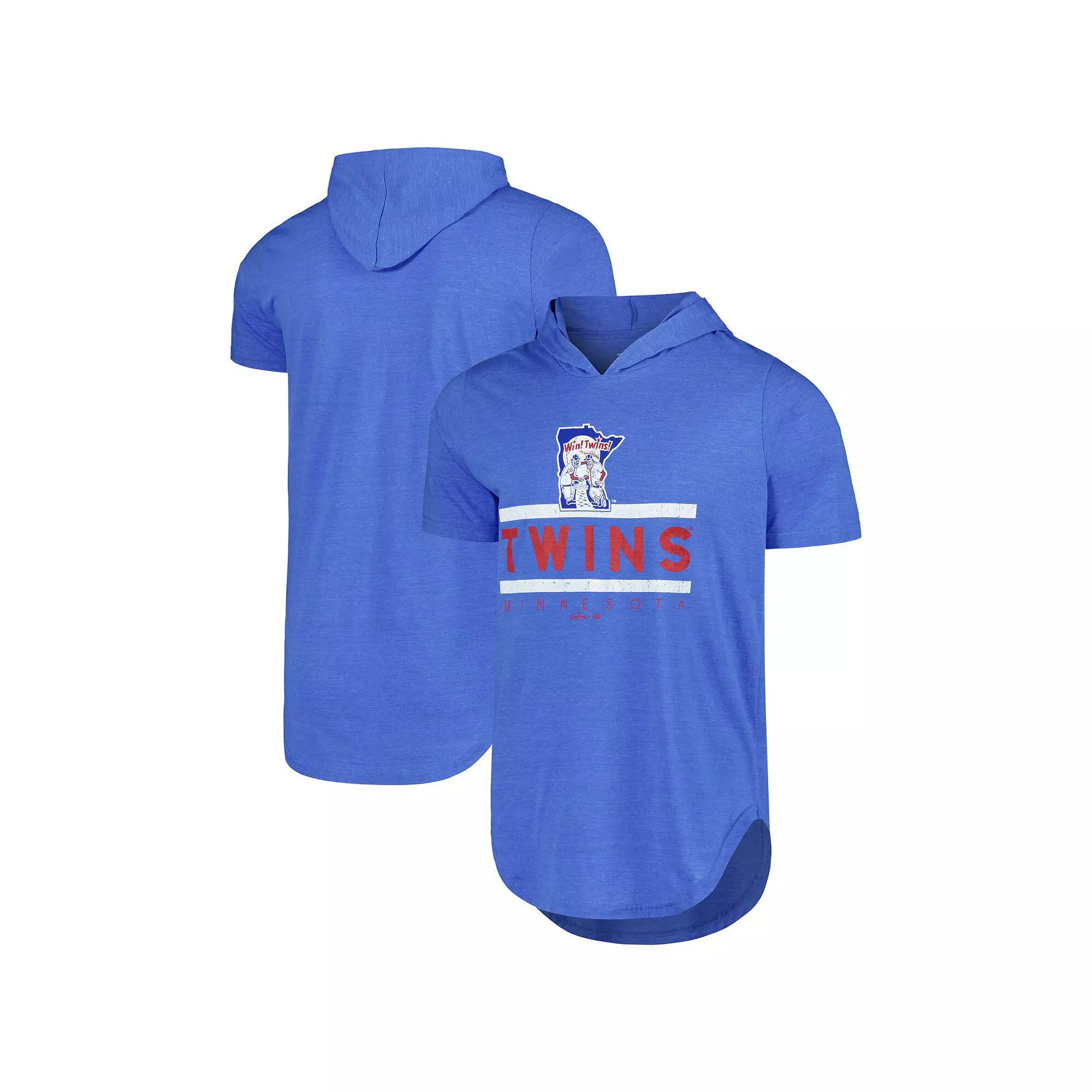 Men's Majestic Threads Royal Minnesota Twins Tri-Blend Hoodie T-Shirt, Size: Medium, Blue Product Image