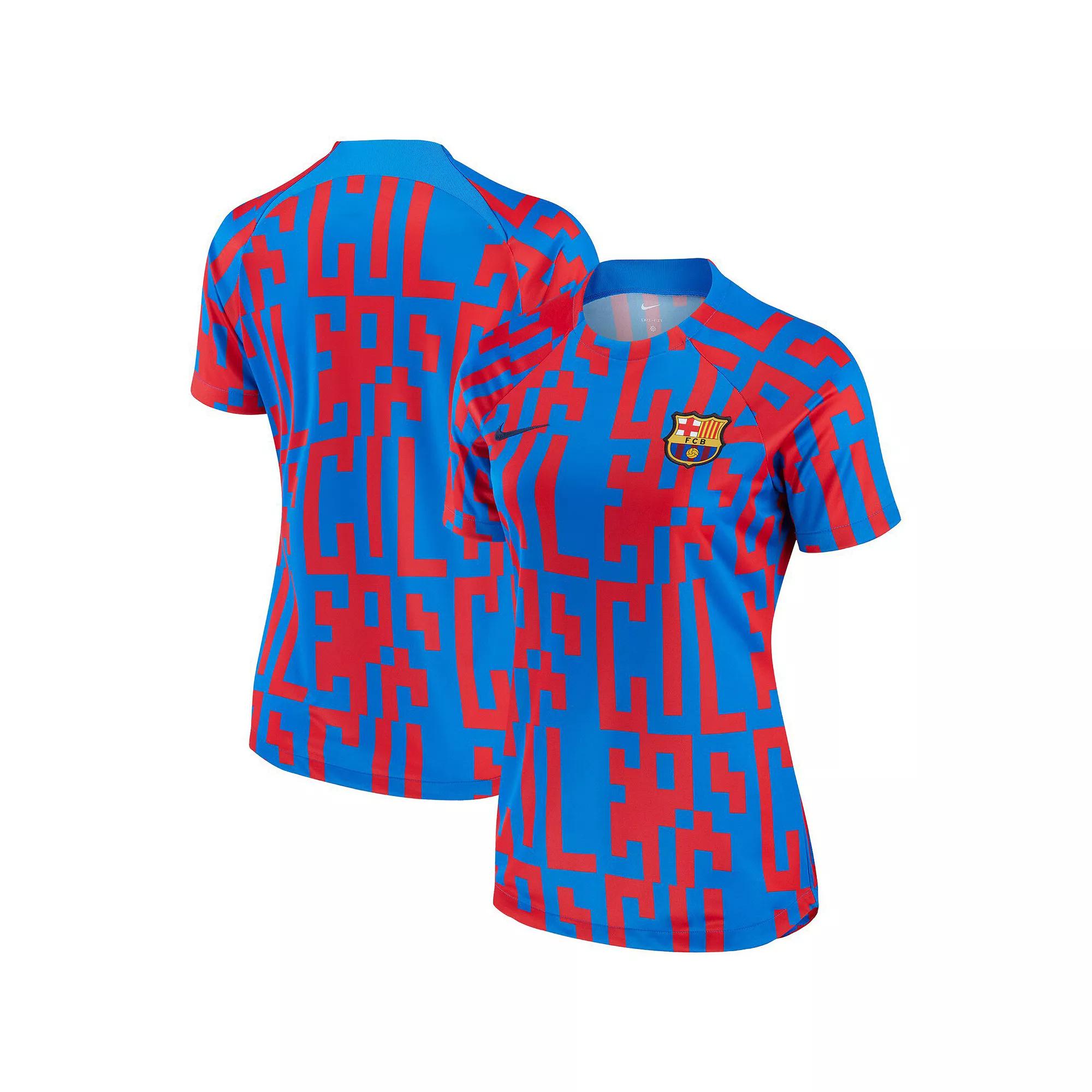 Women's Nike Blue Barcelona 2022/23 Pre-Match Home Performance Top, Size: XL, Bar Blue Product Image