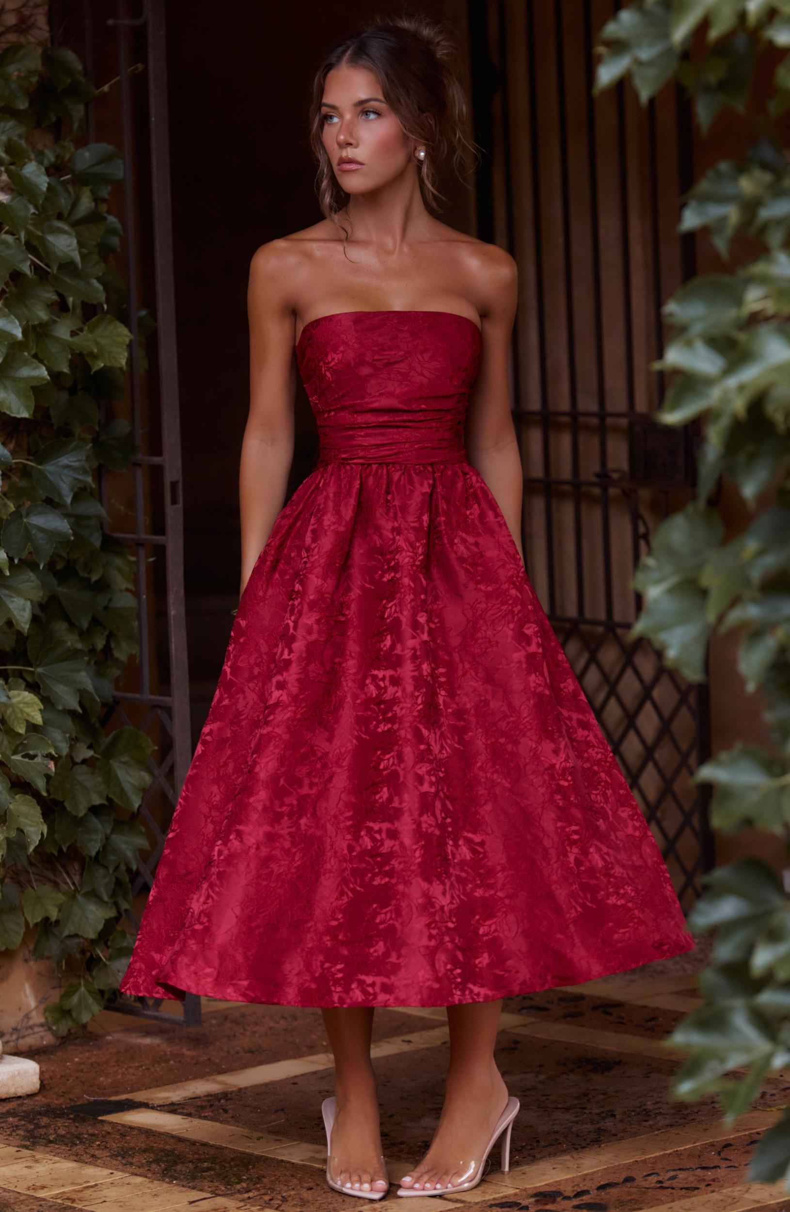 Saoirse Midi Dress - Red Product Image