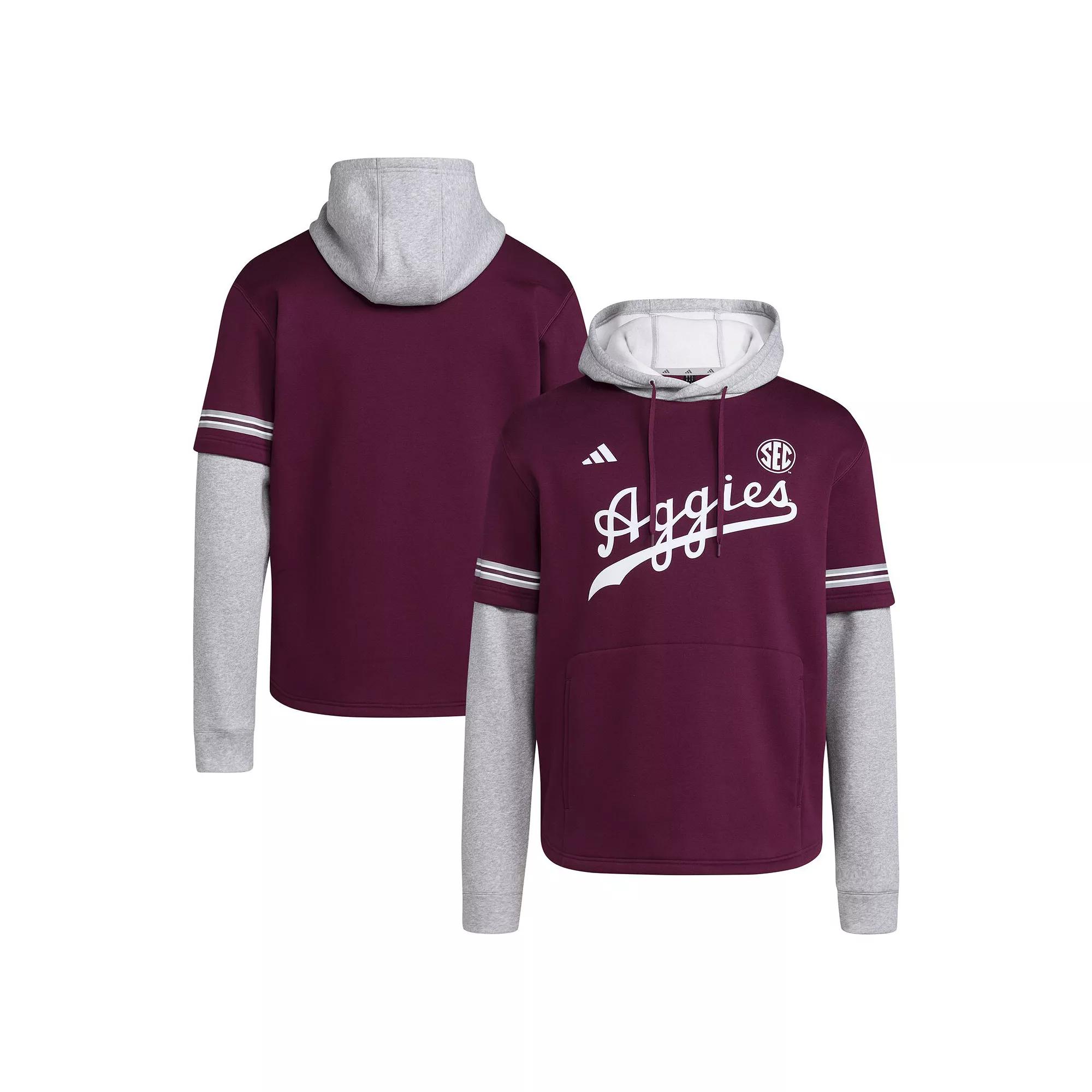 Men's adidas  Maroon Texas A&M Aggies Pullover Baseball Jersey Hoodie, Size: 3XL, Red Product Image