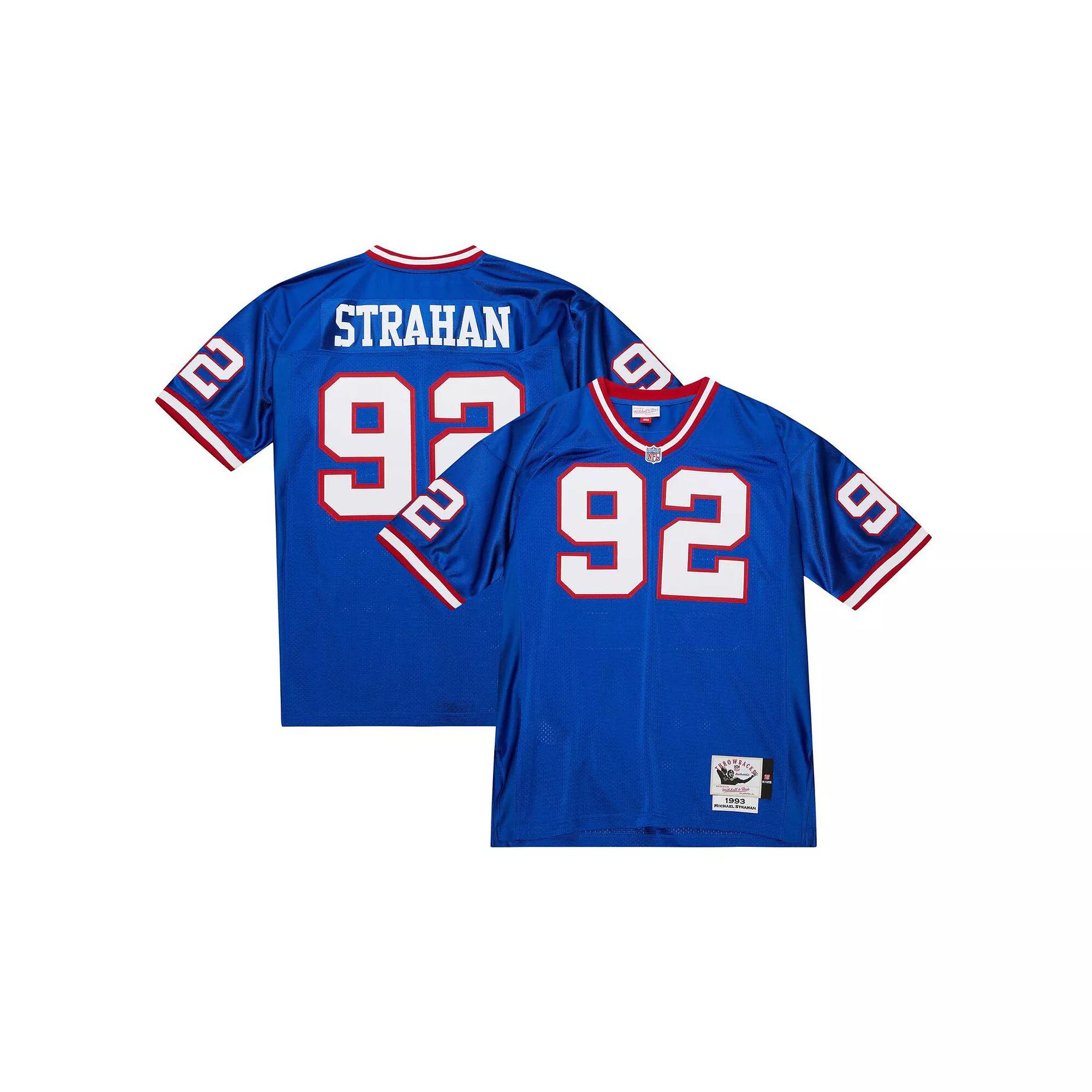 Men's Mitchell & Ness Michael Strahan Royal New York Giants 2004 Authentic Throwback Retired Player Jersey, Size: 52, Blue Product Image