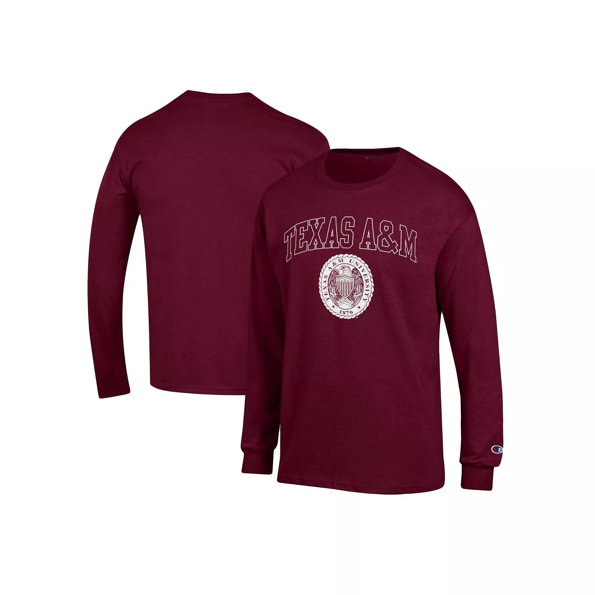 Men's Champion Maroon Texas A&M Aggies 12th Man Long Sleeve T-Shirt,  Product Image