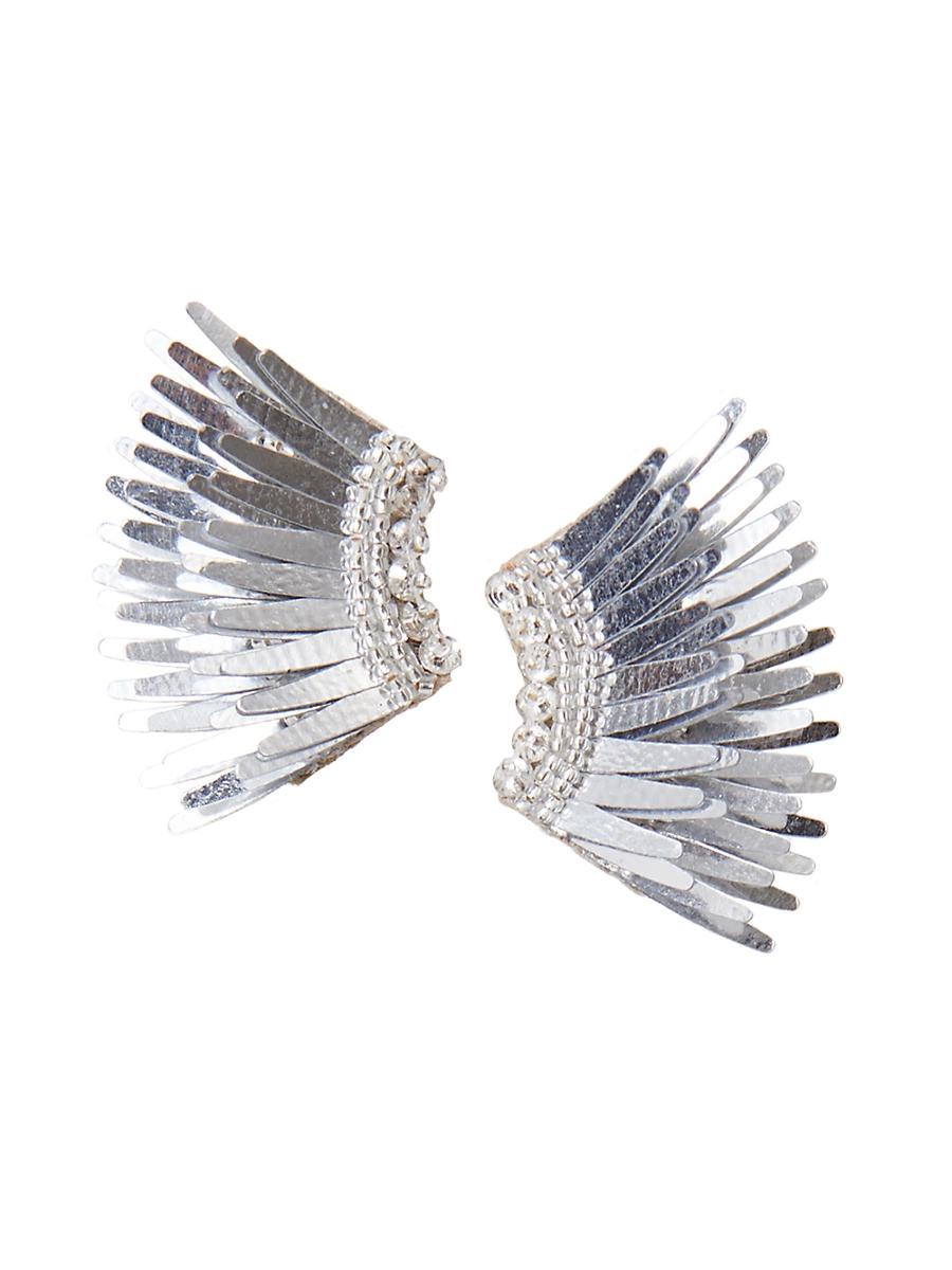 Womens Madeline Rhodium-Plated & Mixed-Media Mini Wing Earrings Product Image