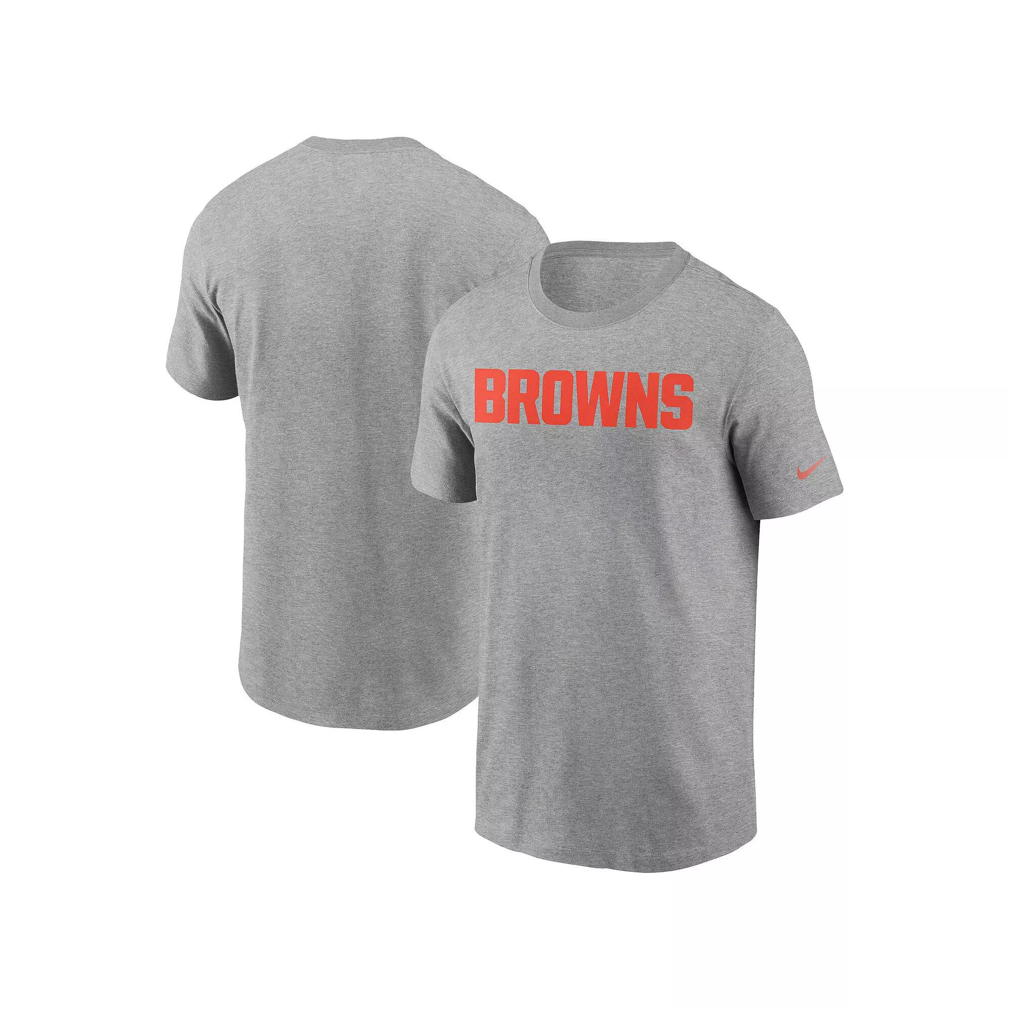 Men's Nike  Heather Gray Cleveland Browns Essential Wordmark T-Shirt, Size: XL, Grey Product Image