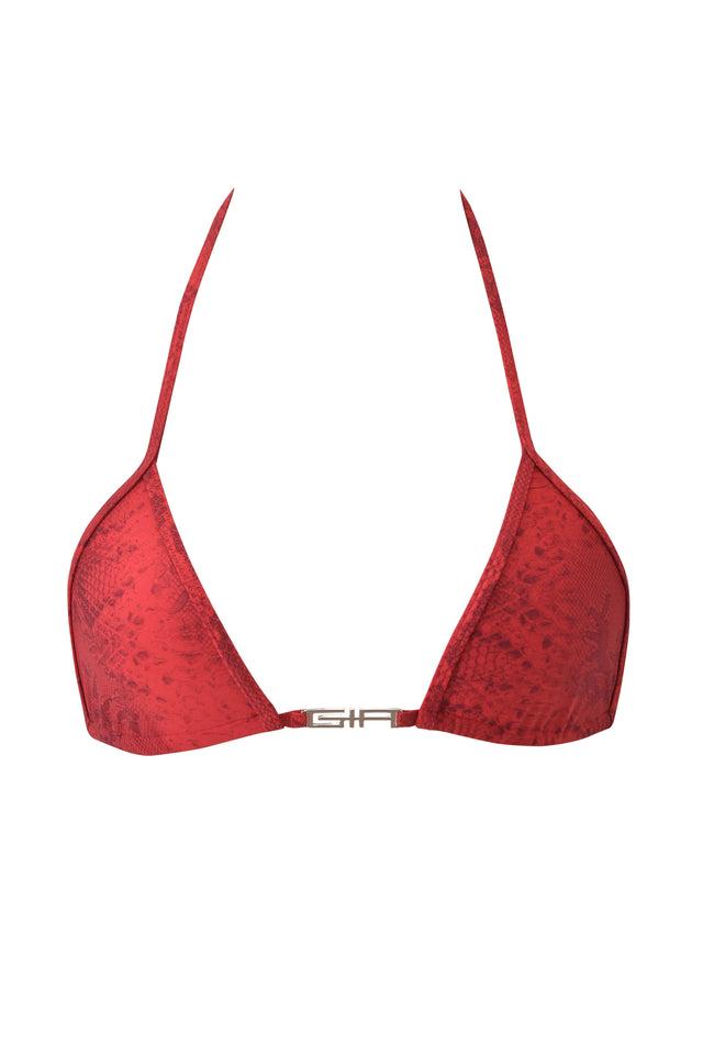 AVA BIKINI TOP - RED SERPENTINE Product Image