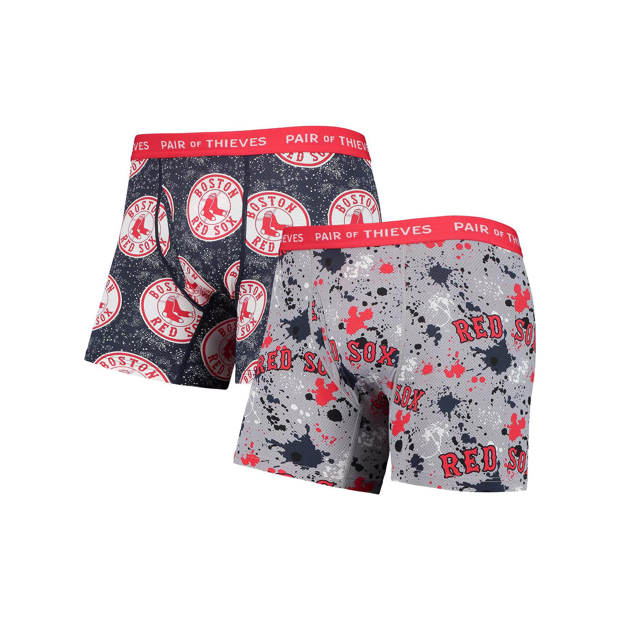 Men's Pair of Thieves Gray/Navy Boston Red Sox Super Fit 2-Pack Boxer Briefs Set, Size: Small, Grey Product Image