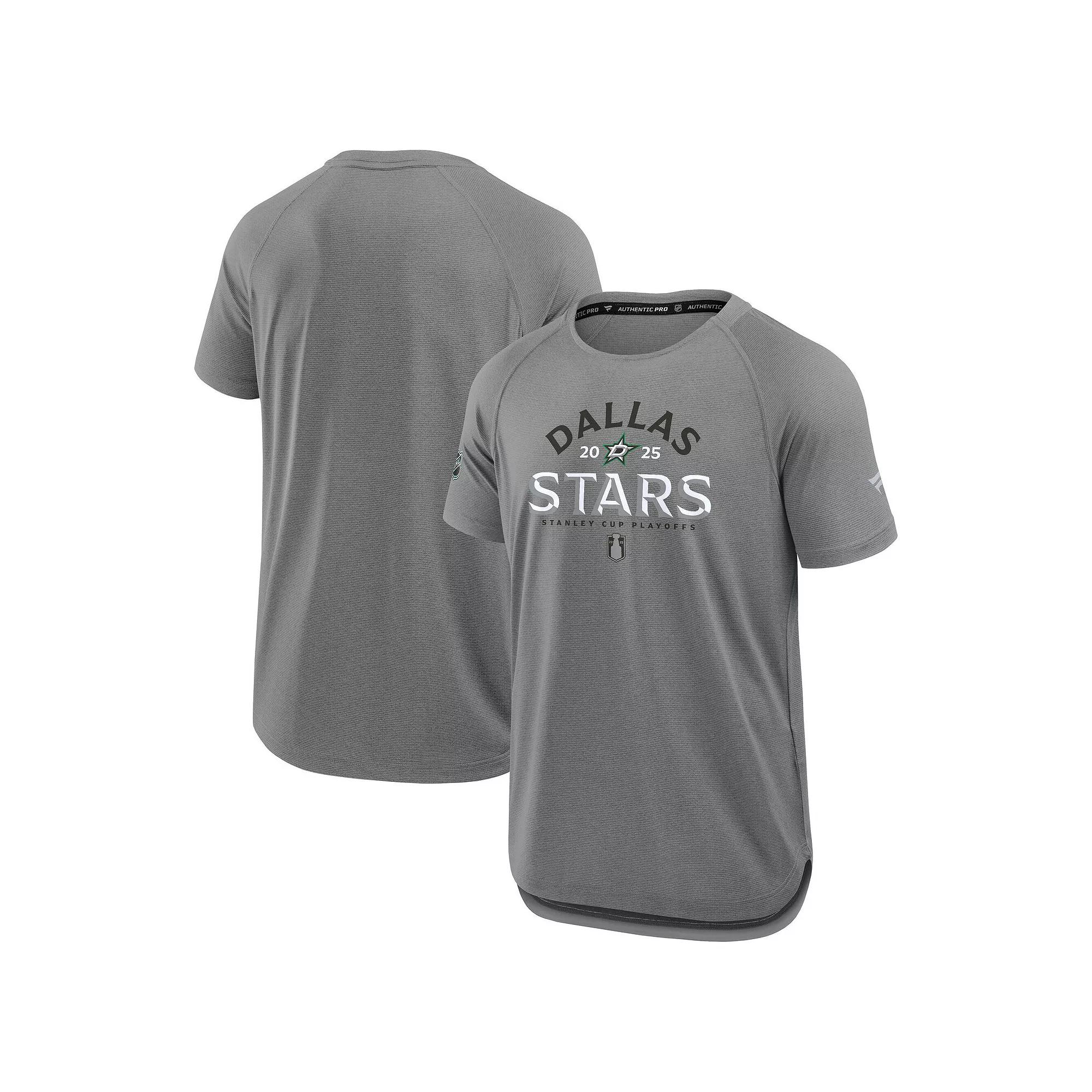 Men's Fanatics Heather Gray Dallas Stars 2025 Stanley Cup Playoffs Authentic Pro Rink Performance T-Shirt, Size: Medium, Str Grey Product Image