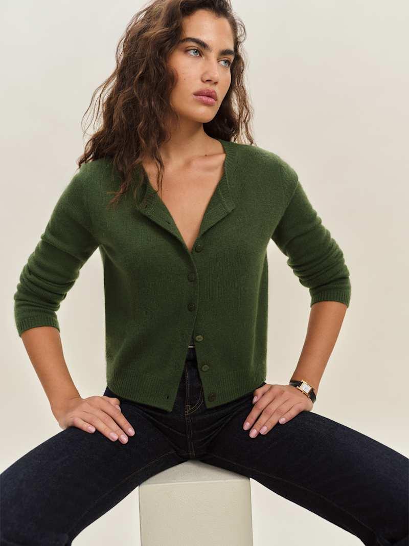 Clara Cashmere Crew Cardigan Product Image