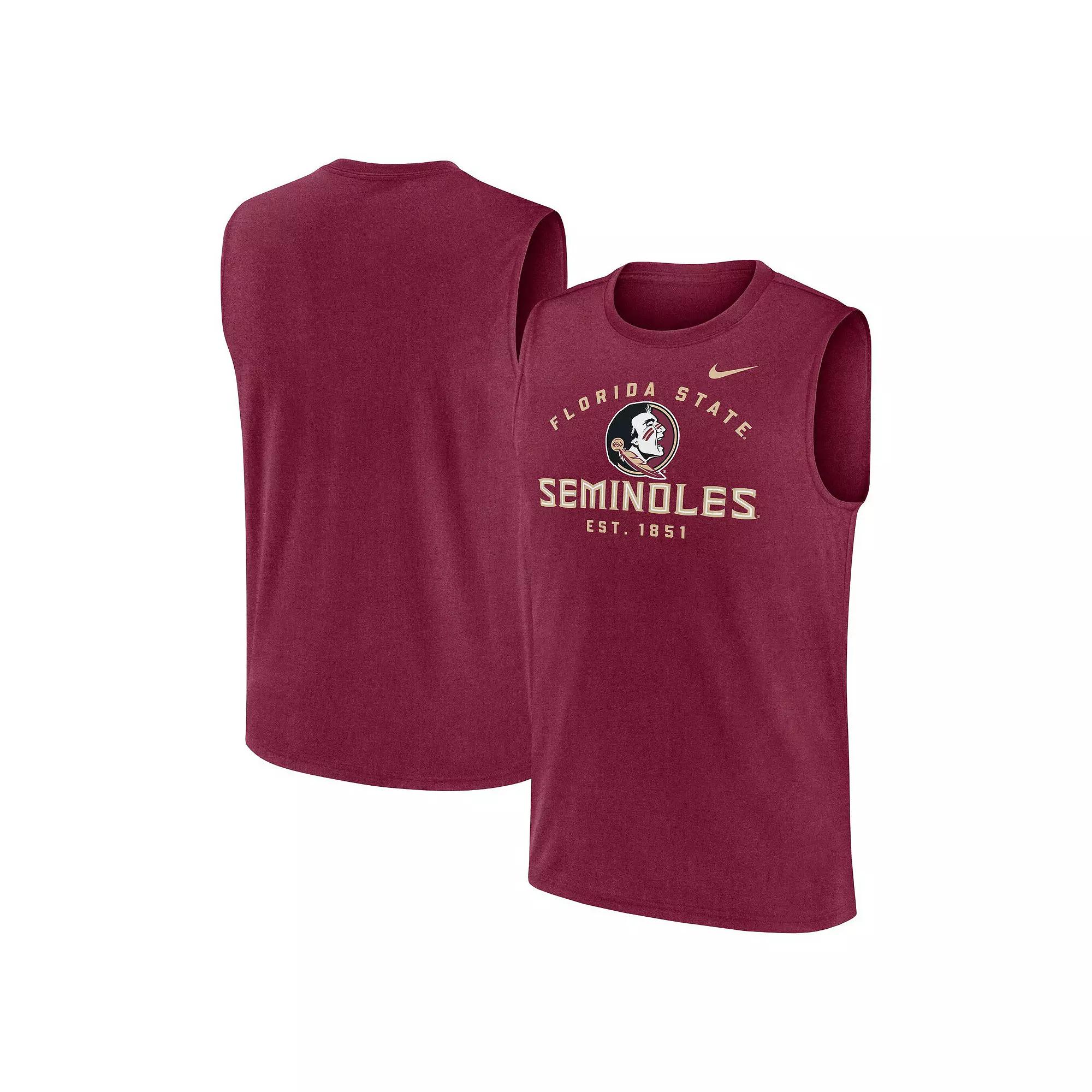 Men's Nike Garnet Florida State Seminoles Primetime Legend Lock Up Performance Muscle Tank Top,  Product Image