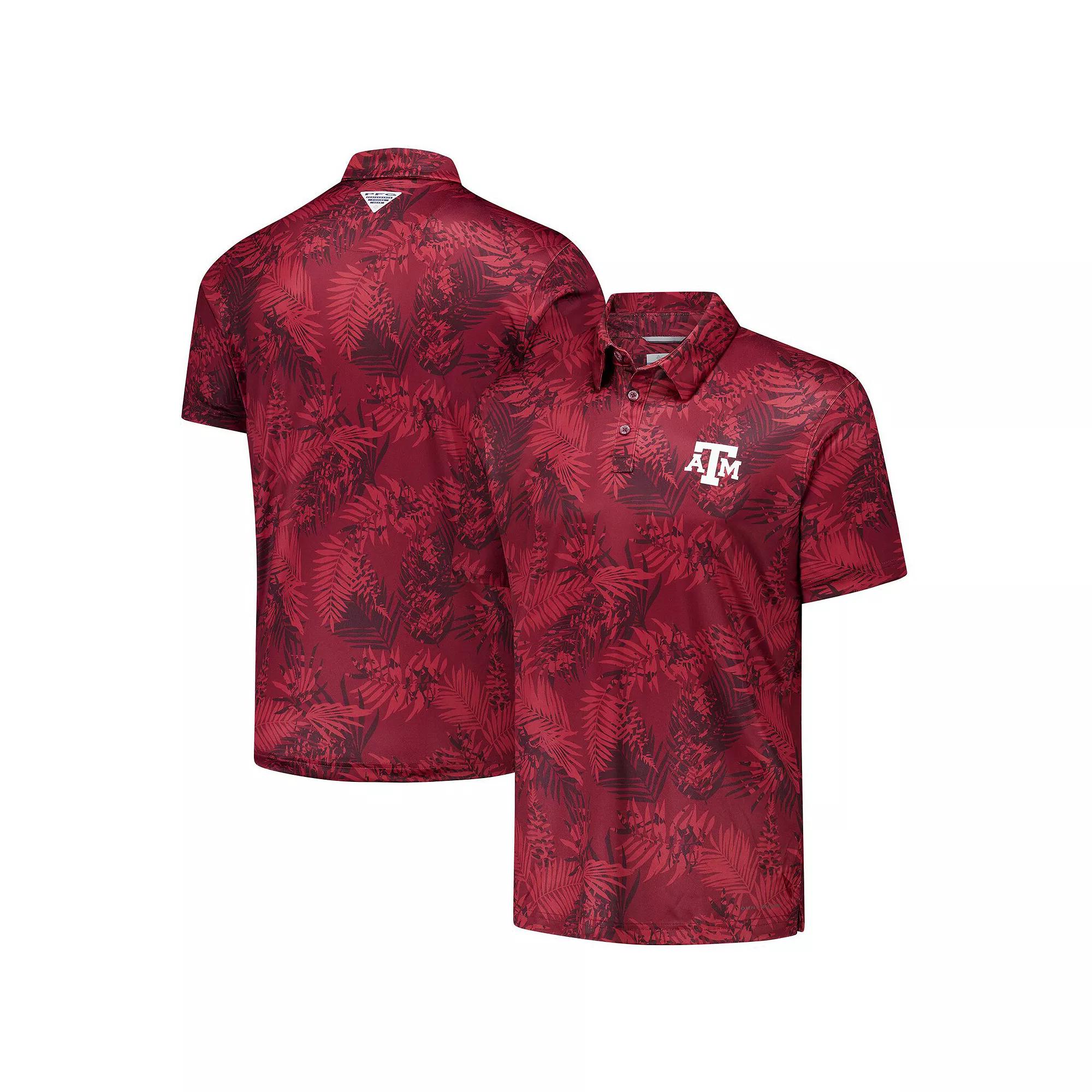 Men's Columbia Maroon Texas A&M Aggies PFG Super Terminal Tackle™ Omni-Shade™ Bangalows Polo, Size: Large, Red Product Image