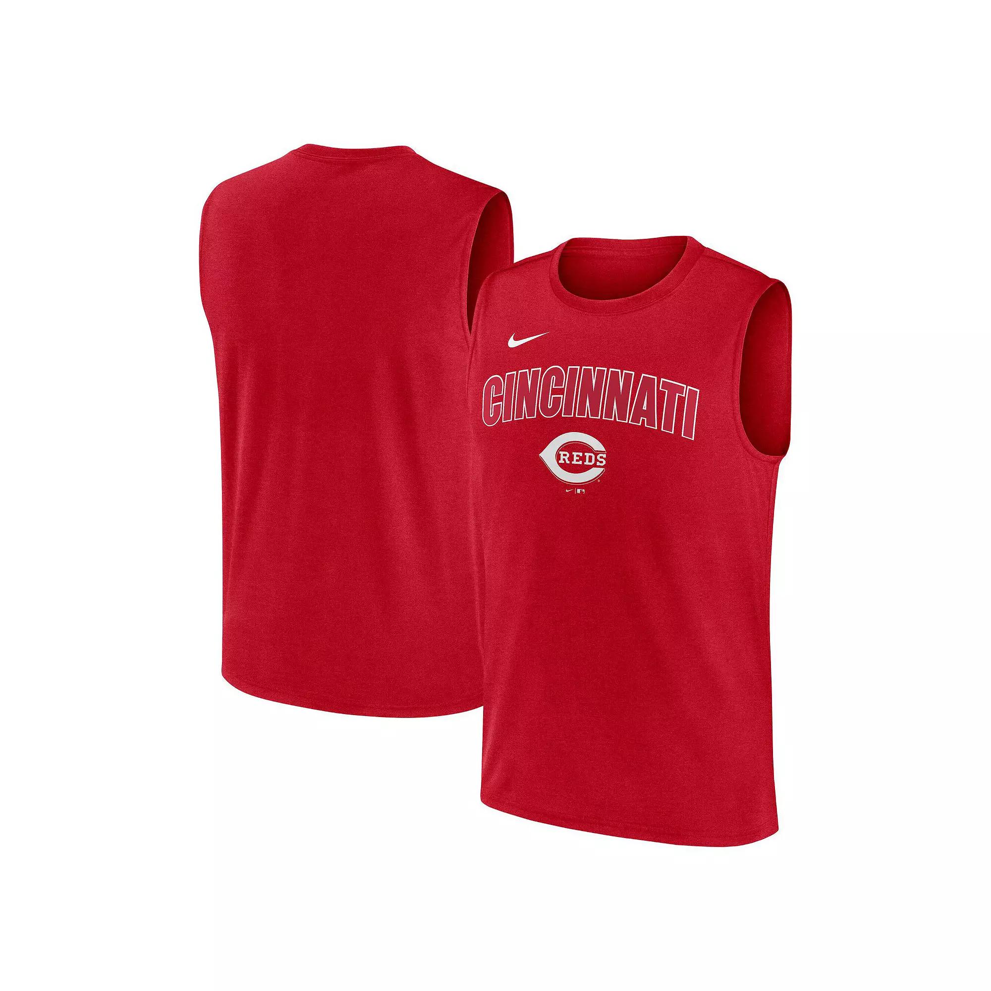 Men's Nike Red Cincinnati Reds Knockout Performance Muscle Tank Top,  Product Image
