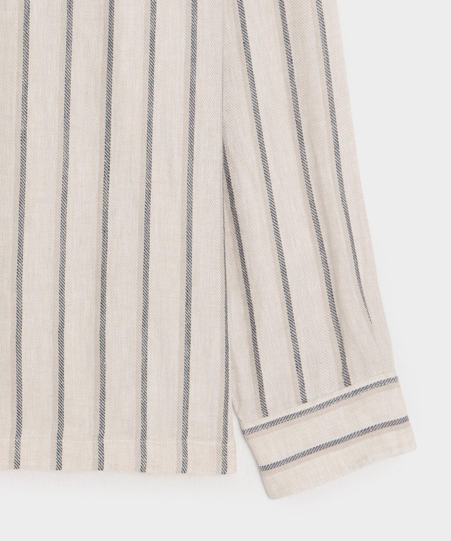 Striped Linen Popover Shirt Product Image