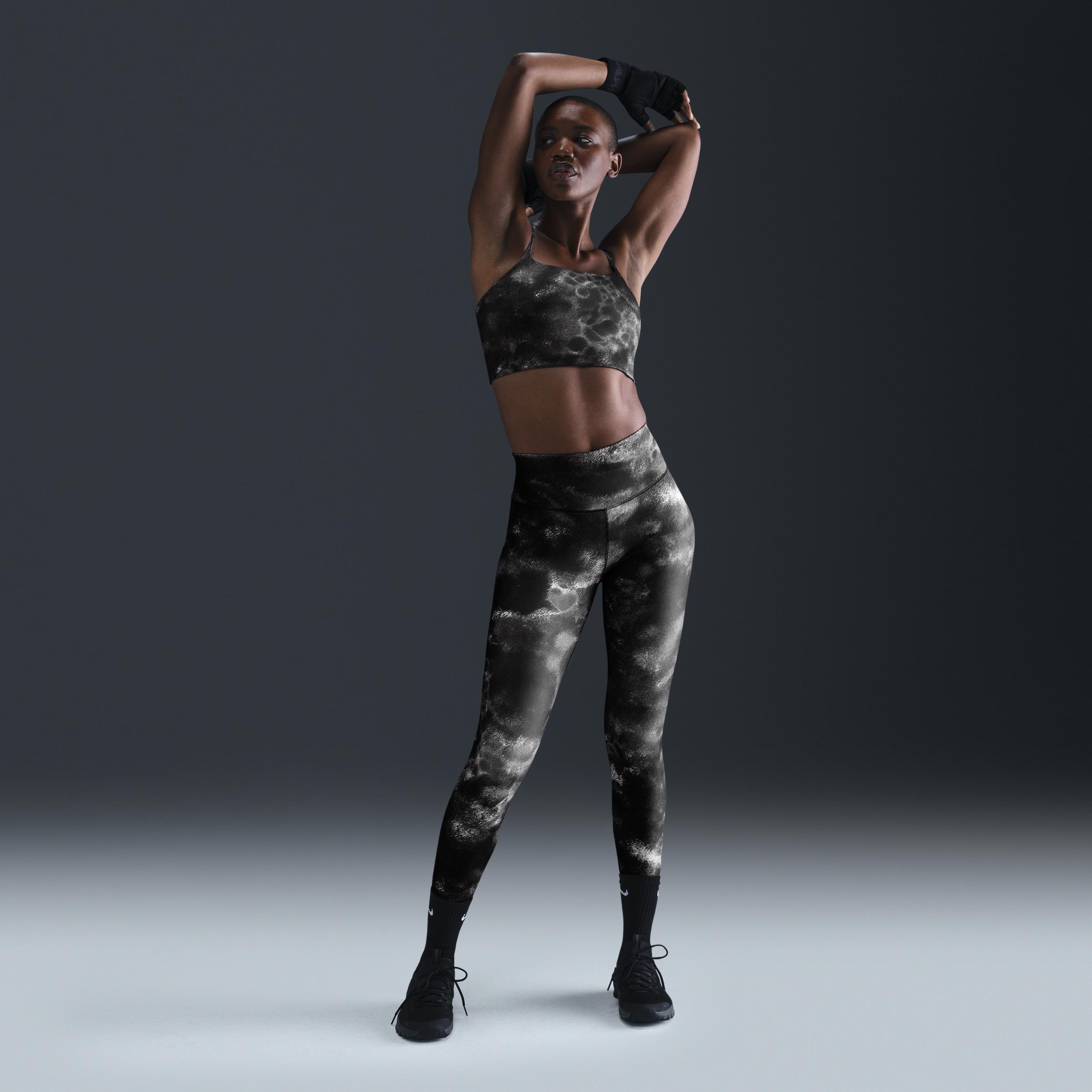 Nike Womens One Convertible Light-Support Lightly Lined Longline Printed Sports Bra | FZ6754-010 Product Image