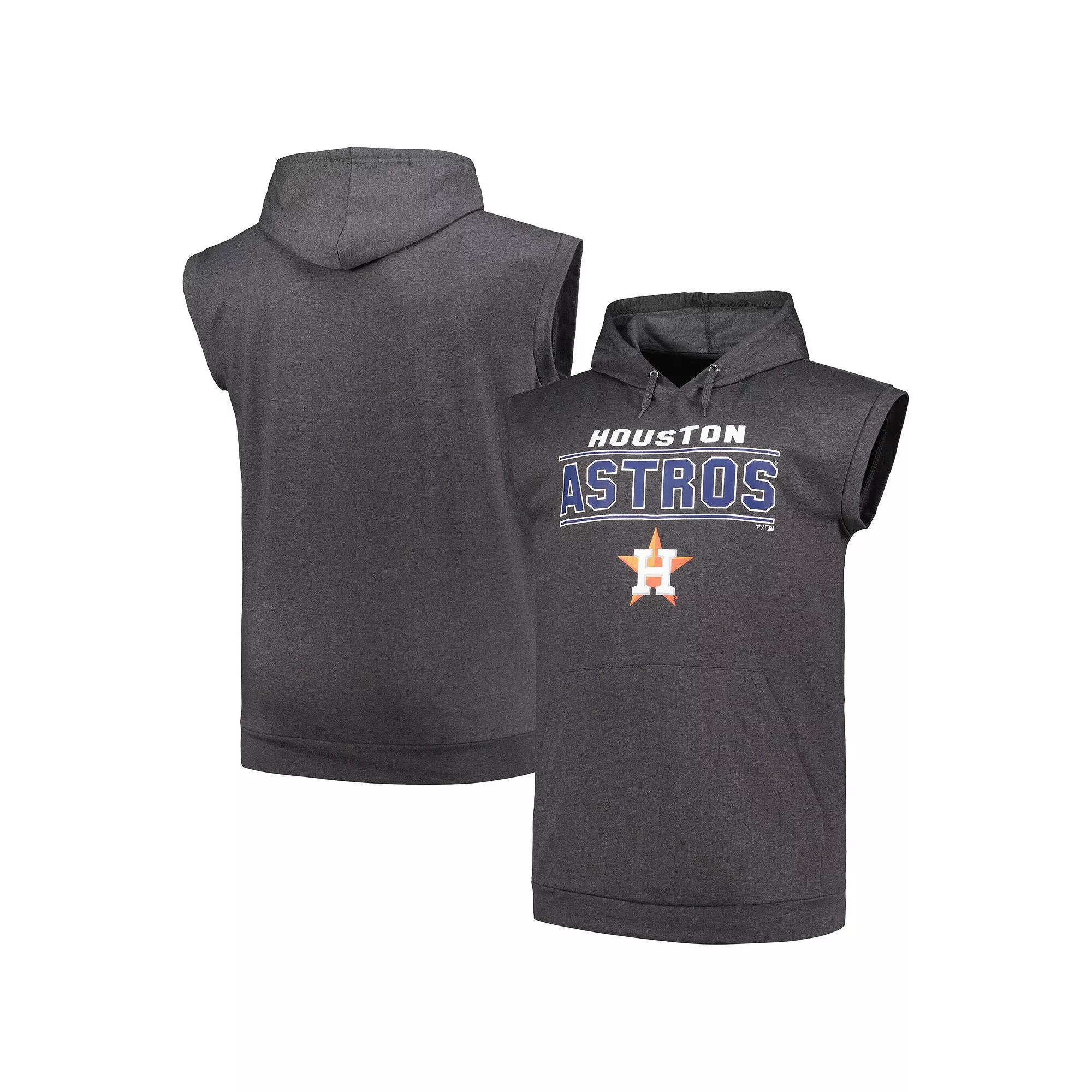 Men's Profile Heather Charcoal Houston Astros Big & Tall Muscle Sleeveless Pullover Hoodie,  Product Image