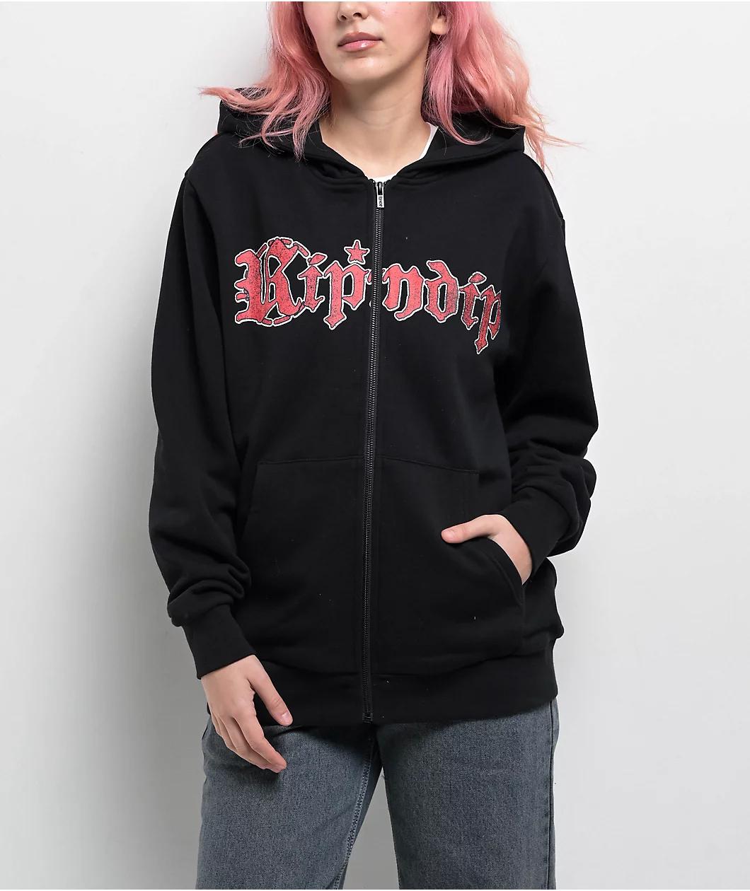 RIPNDIP Fein Black Zip Hoodie Product Image