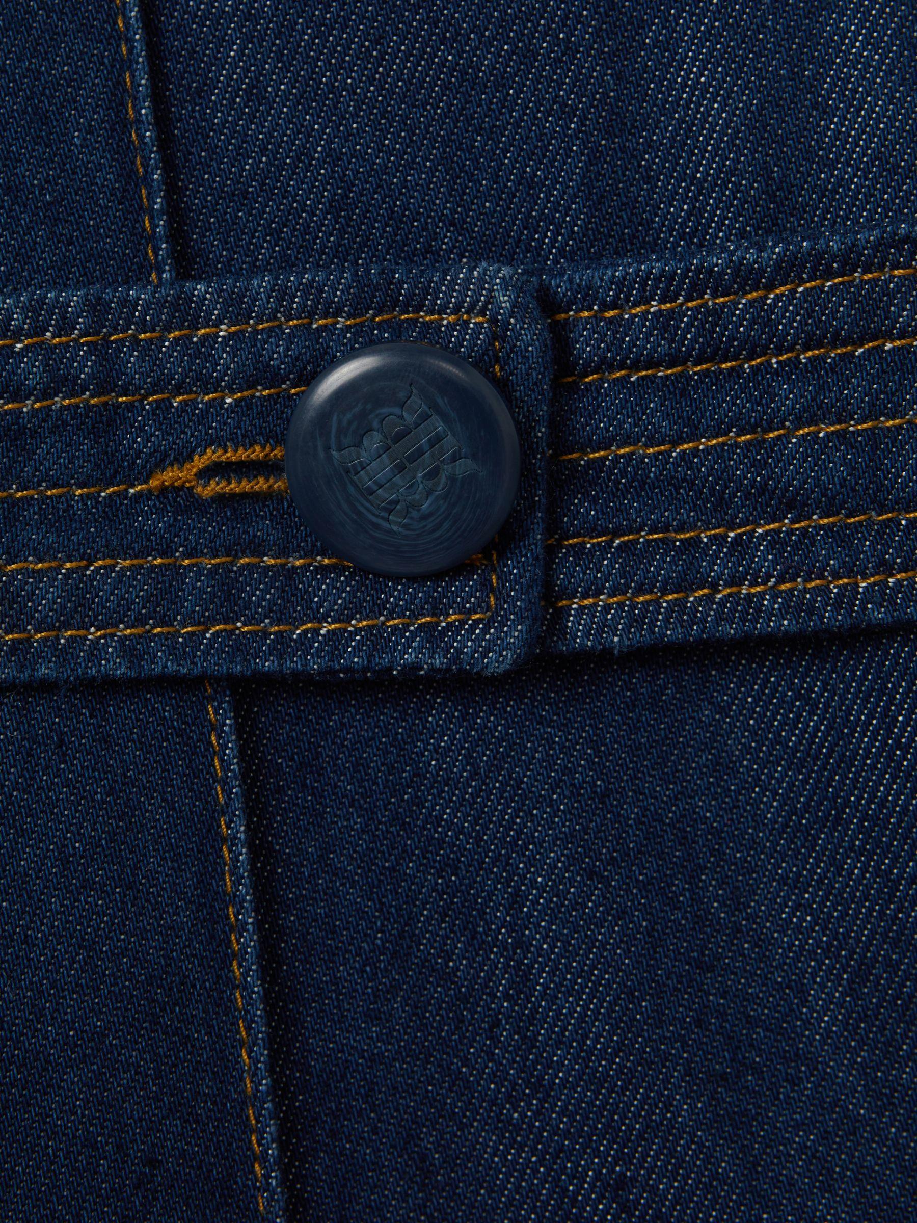 Belted Wide Leg Jeans in Dark Blue Product Image