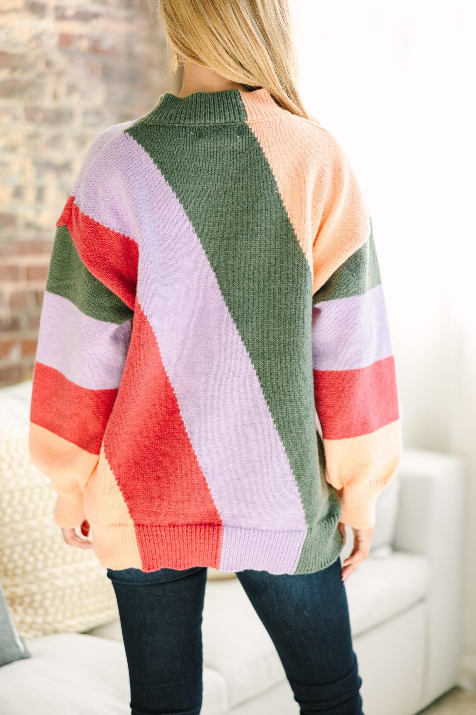 Can't Help But Love You Multi Colorblock Sweater Female Product Image
