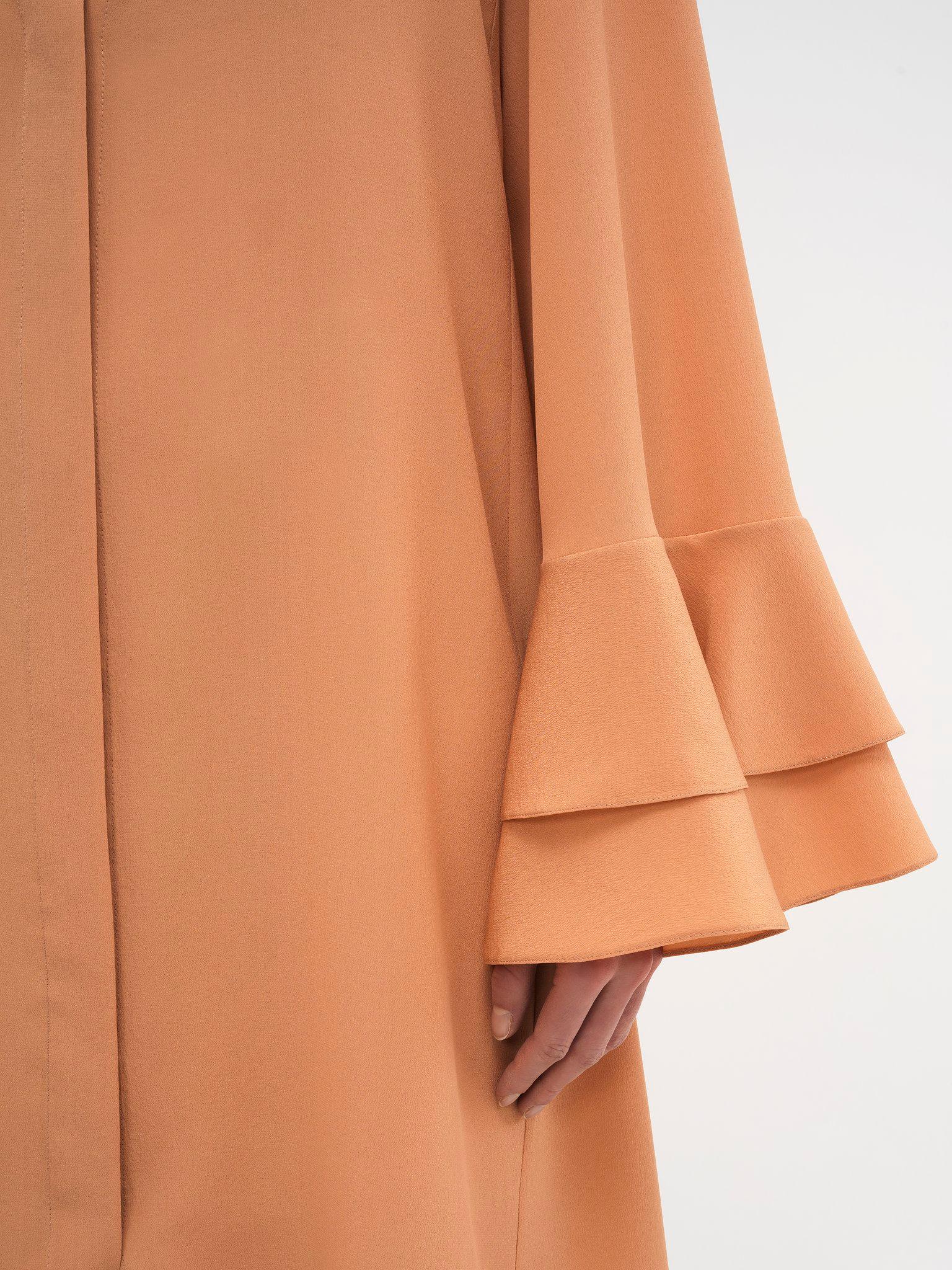 Fluid short dress in crêpe de chine Product Image