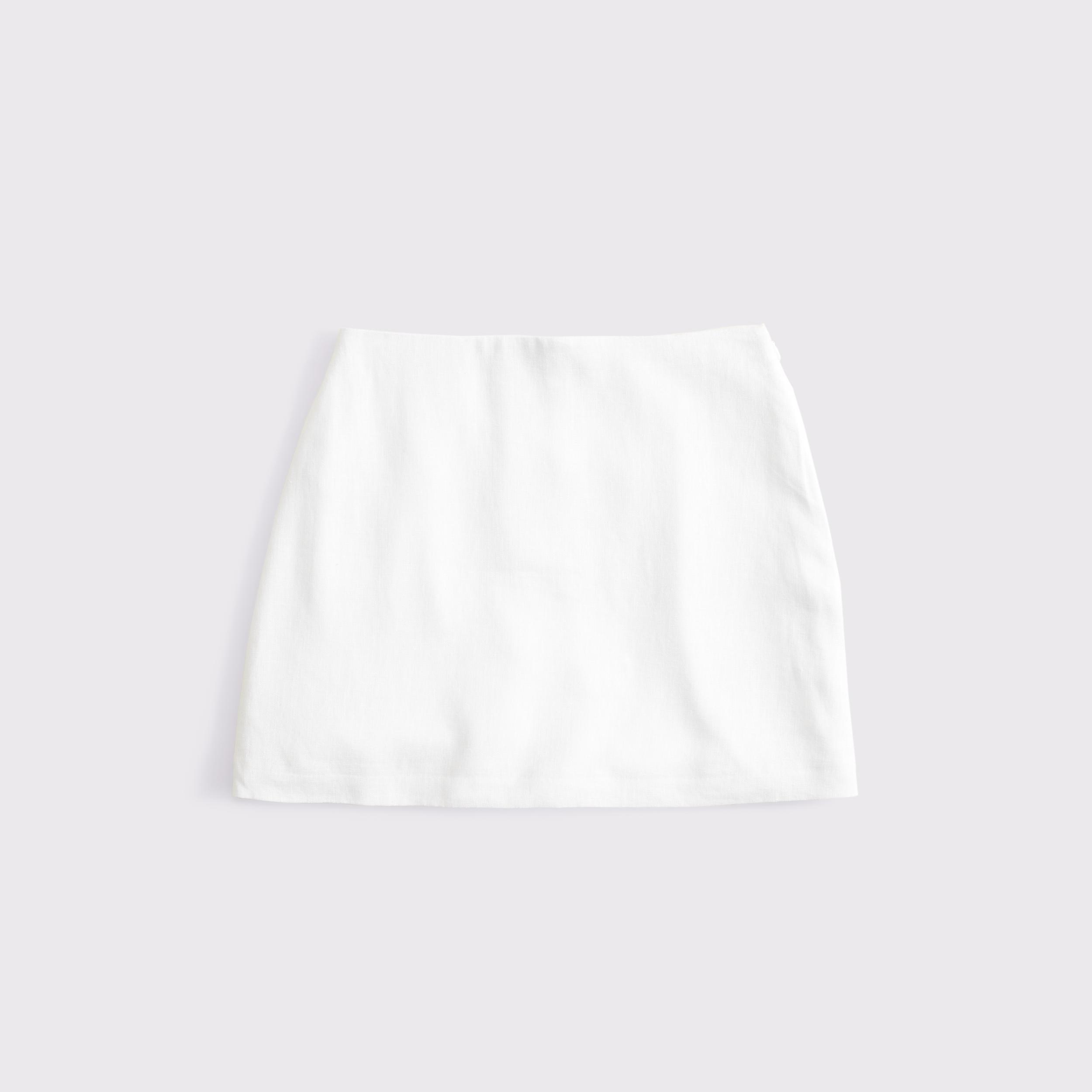 The A&F Scarlett Curve Love Linen-Blend Mini Skort Product Image