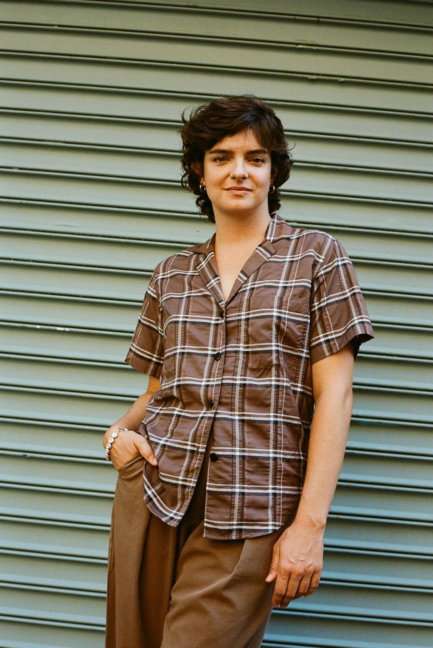 Gregory Top - Espresso Plaid Product Image