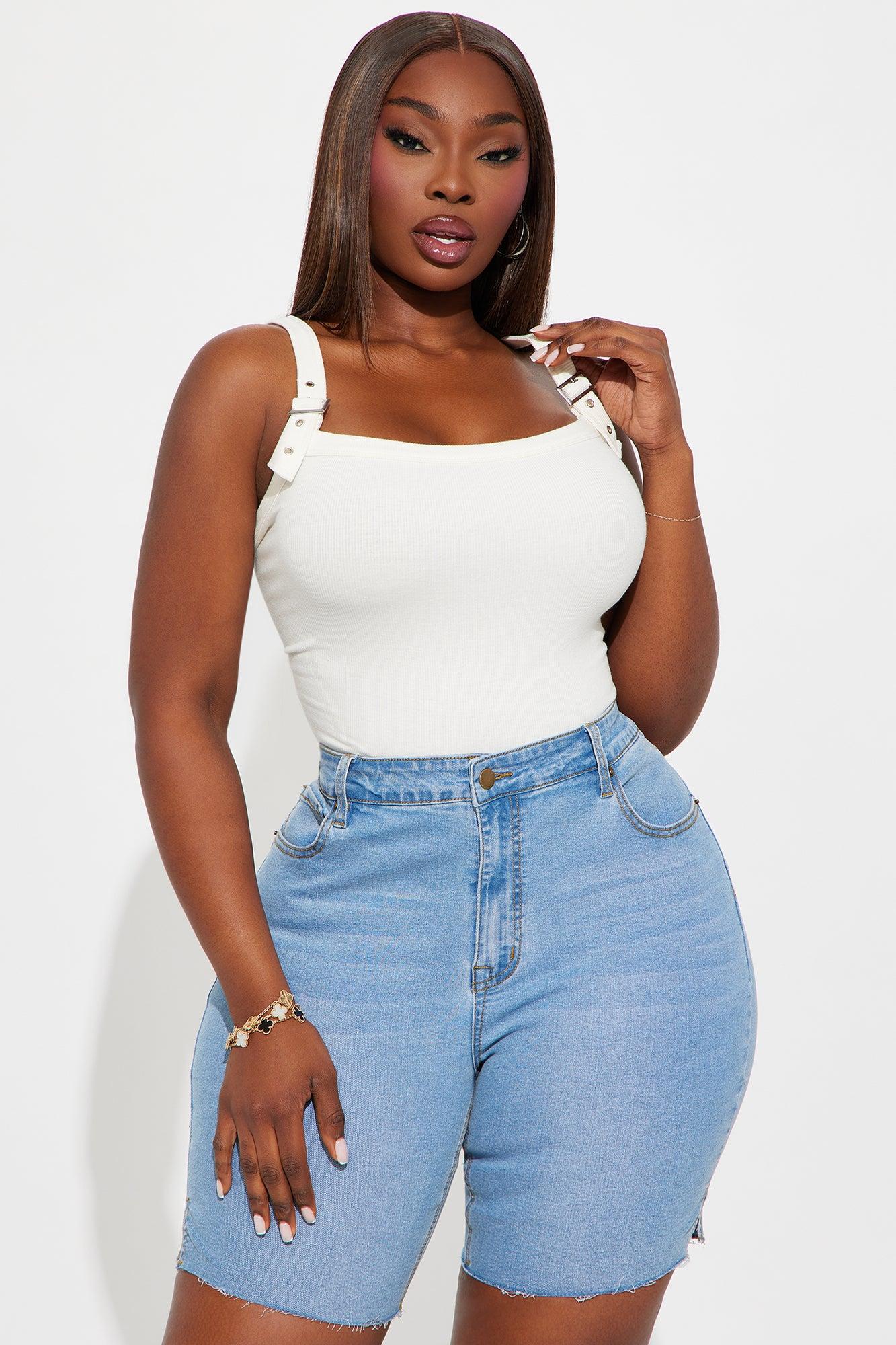 Buckle Up Ribbed Tank Top - Ivory Product Image