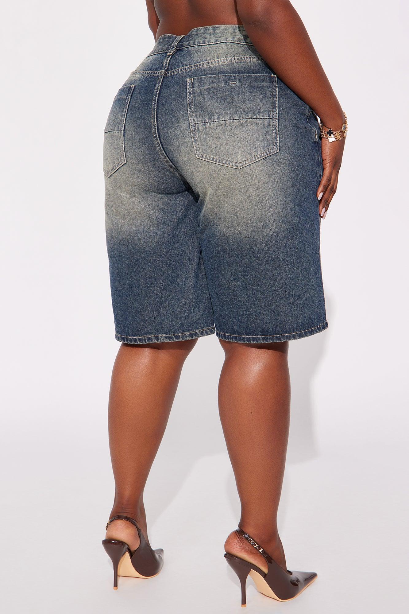 Basic Tinted Denim Jorts - Vintage Wash Female Product Image