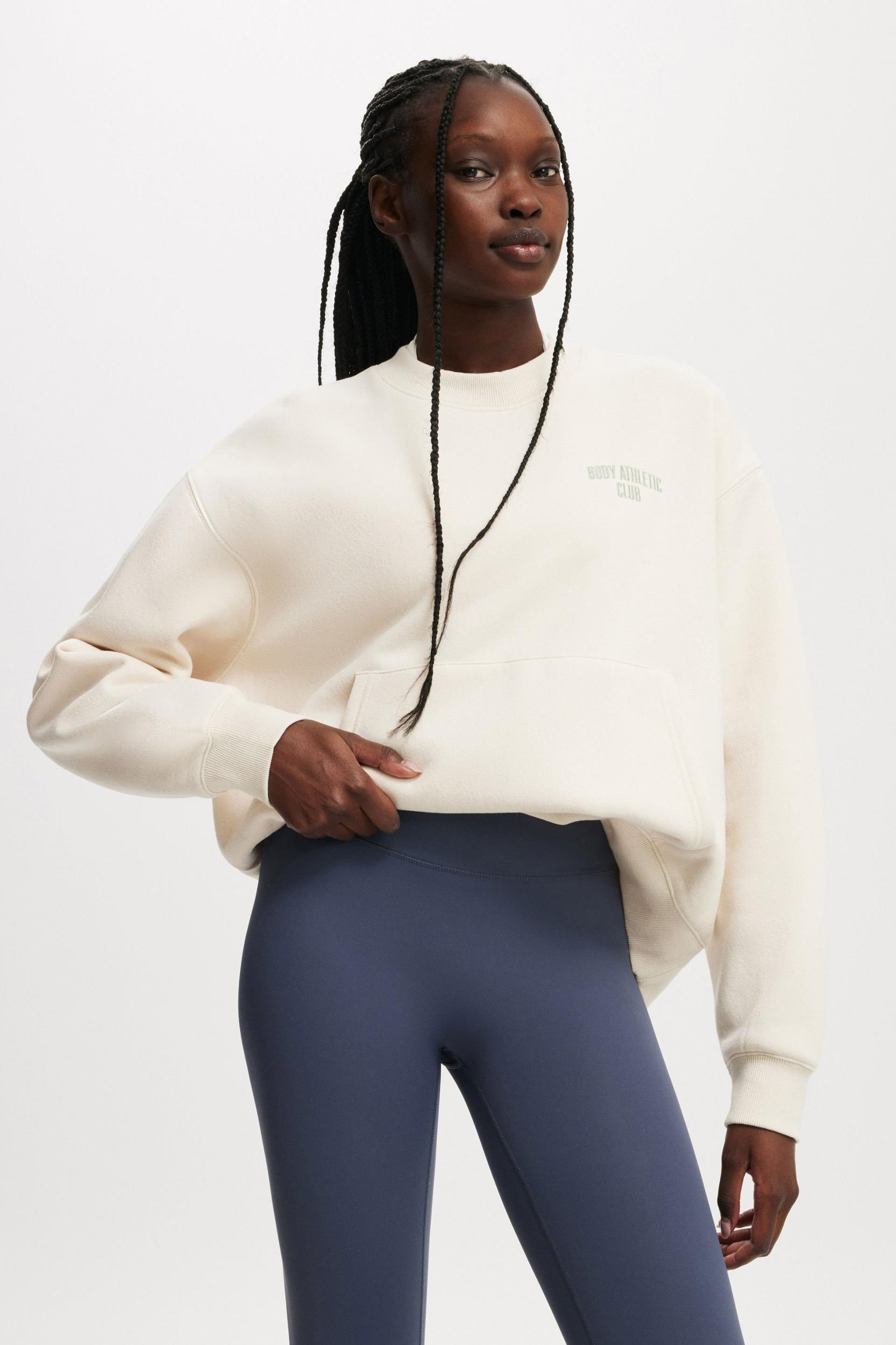 Plush Graphic Pocket Crew Sweatshirt Product Image