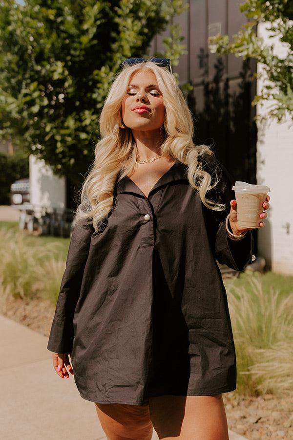 Manhattan Meeting Shift Top In Black Curves Product Image