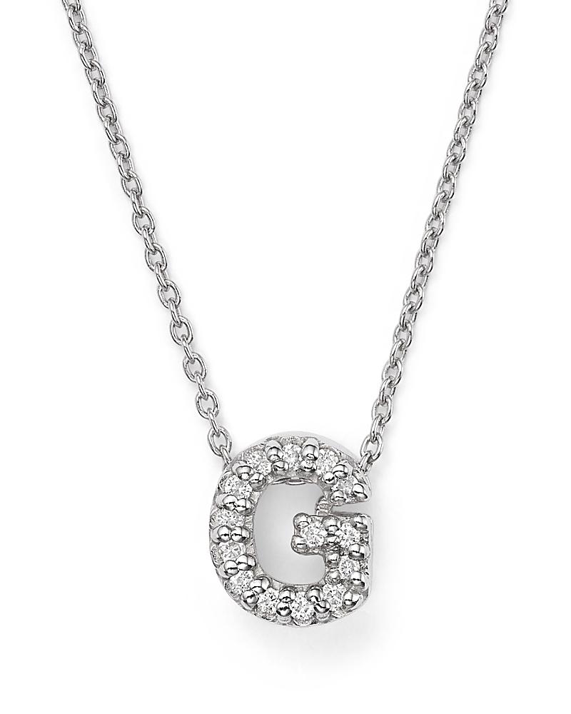 Womens Tiny Treasures 0.08 TCW Diamond & 18K White Gold Initial Necklace Product Image