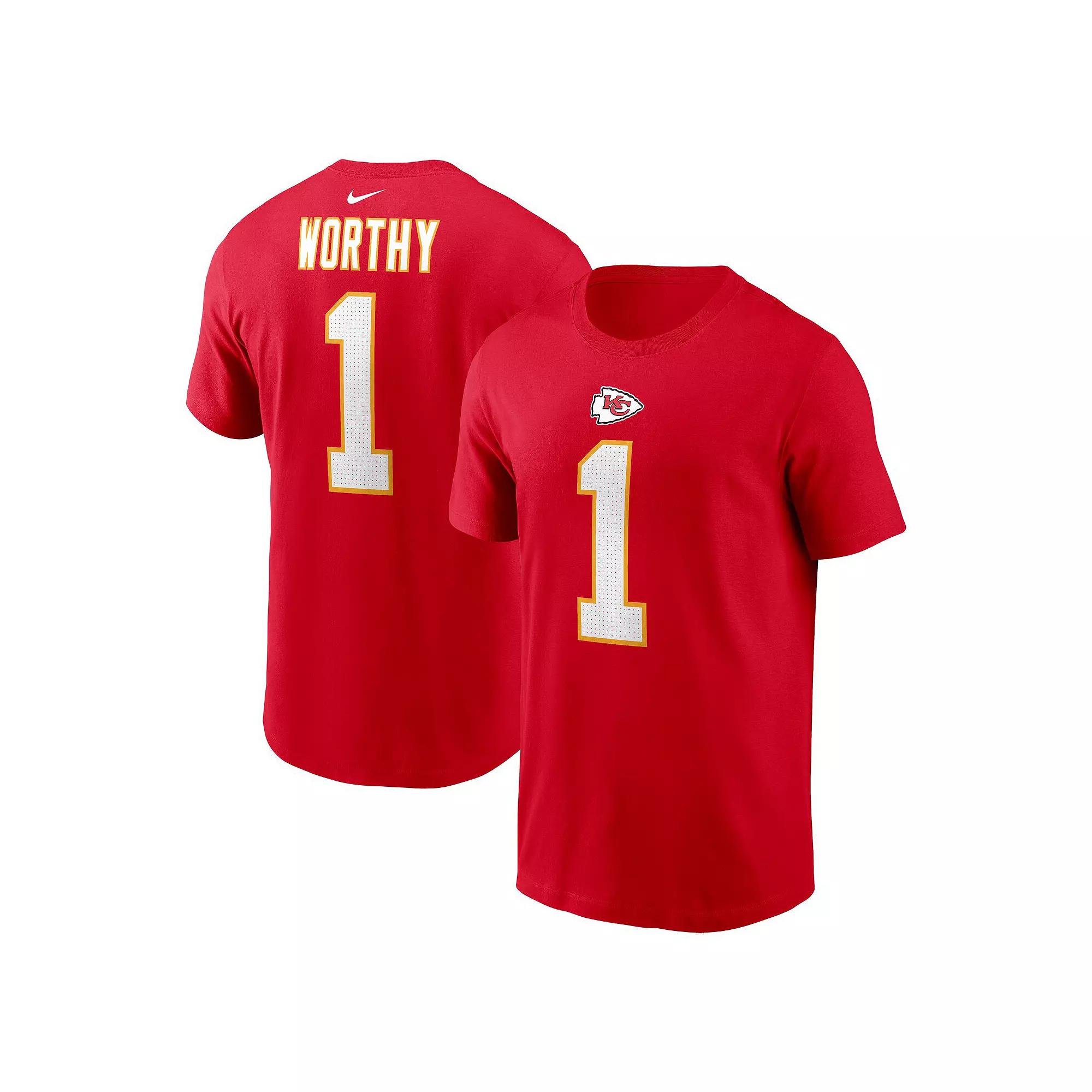 Men's Nike Xavier Worthy Red Kansas City Chiefs Name & Number T-Shirt,  Product Image