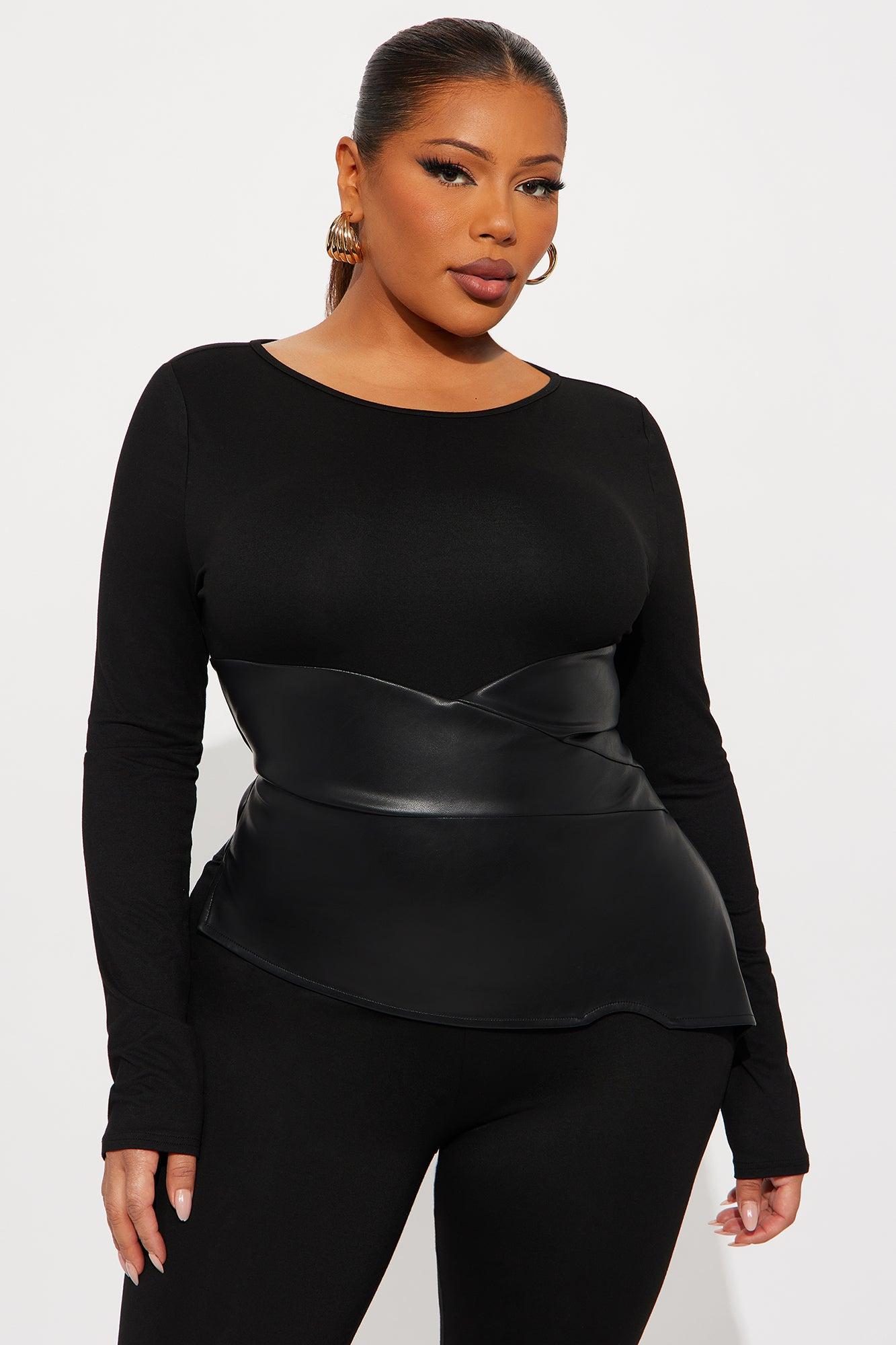 Skye Long Sleeve Corset Waist Jumpsuit - Black Female Product Image