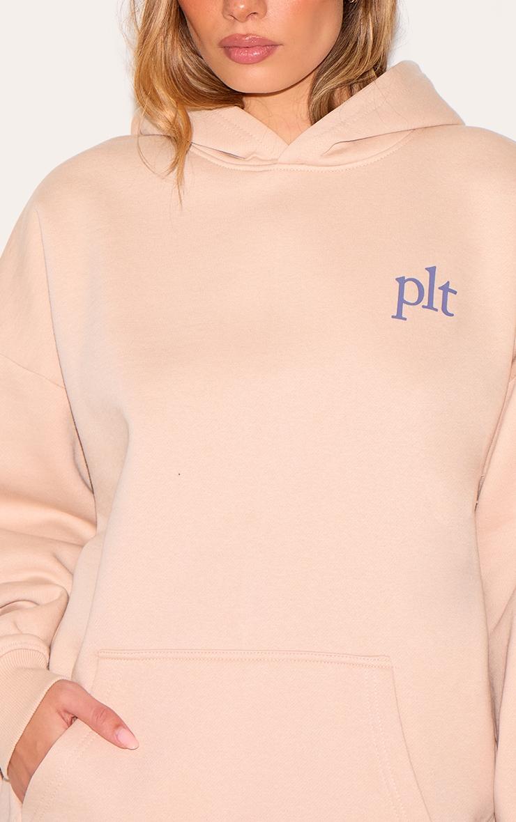  PRETTYLITTLETHING Cream Oversized Hoodie Product Image