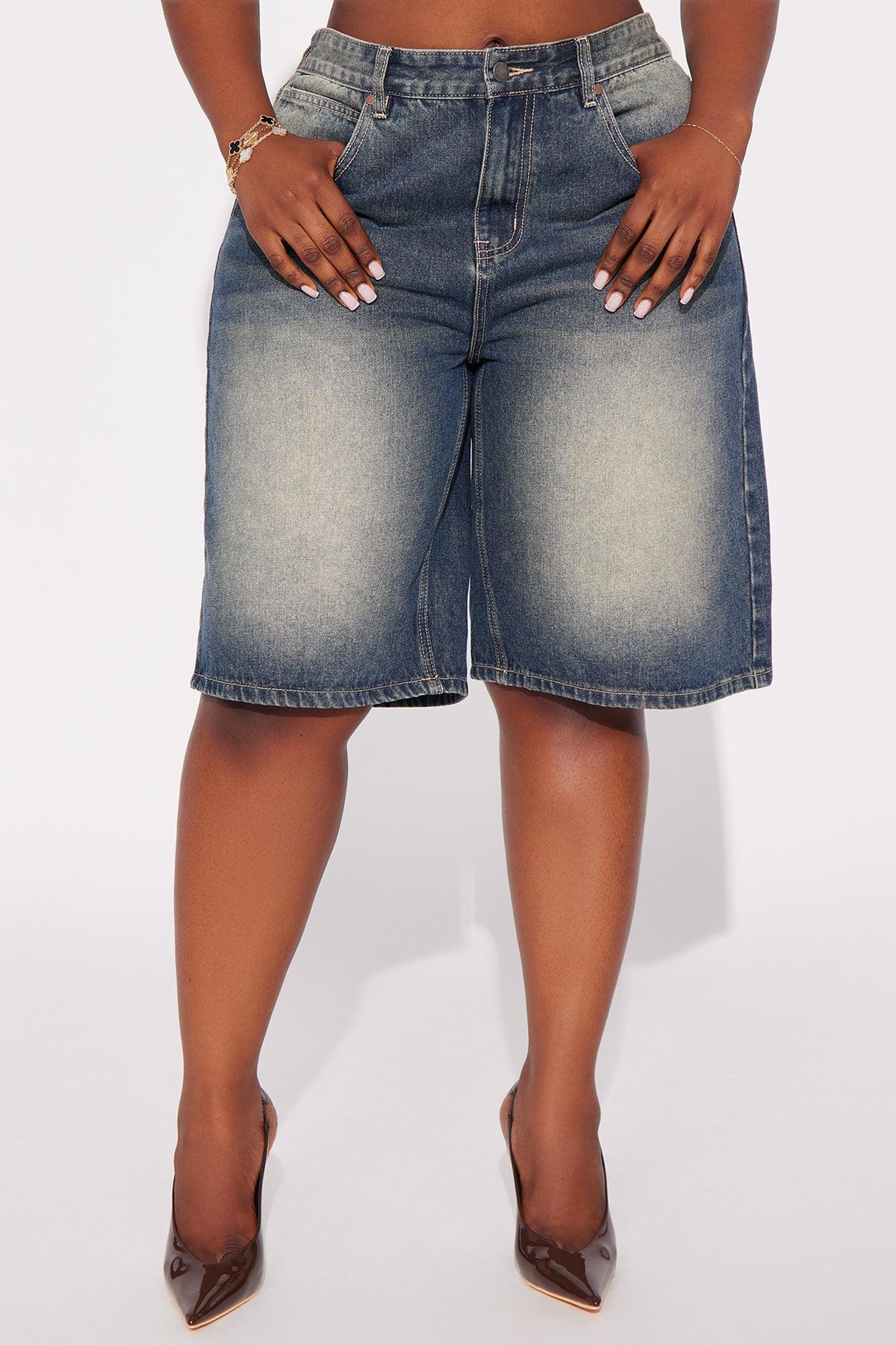 Basic Tinted Denim Jorts - Vintage Wash Female Product Image