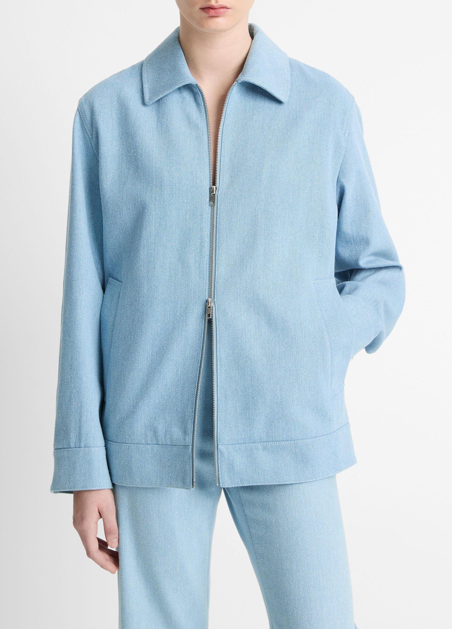 Italian Cotton Twill Zip-Front Jacket Product Image