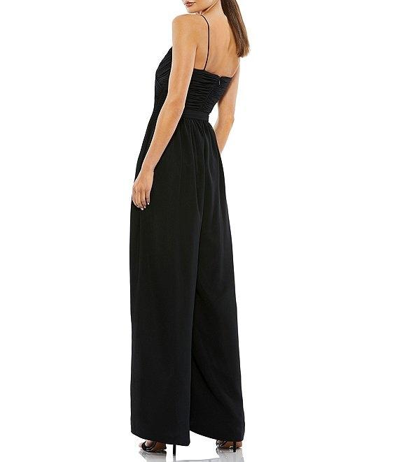 Mac Duggal Ruched Bodice Tie Waist Chiffon Jumpsuit Product Image