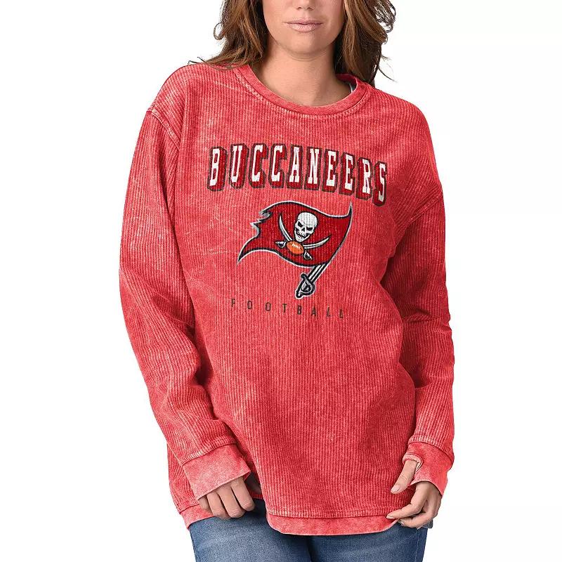 Women's G-III 4Her by Carl Banks Red Tampa Bay Buccaneers Comfy Cord Pullover Sweatshirt,  Product Image