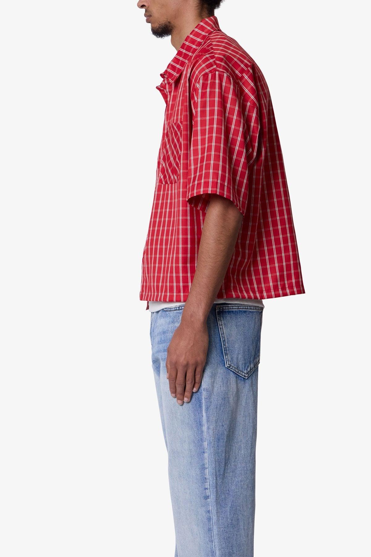 Crispy Poplin Over Shirt - Red Product Image
