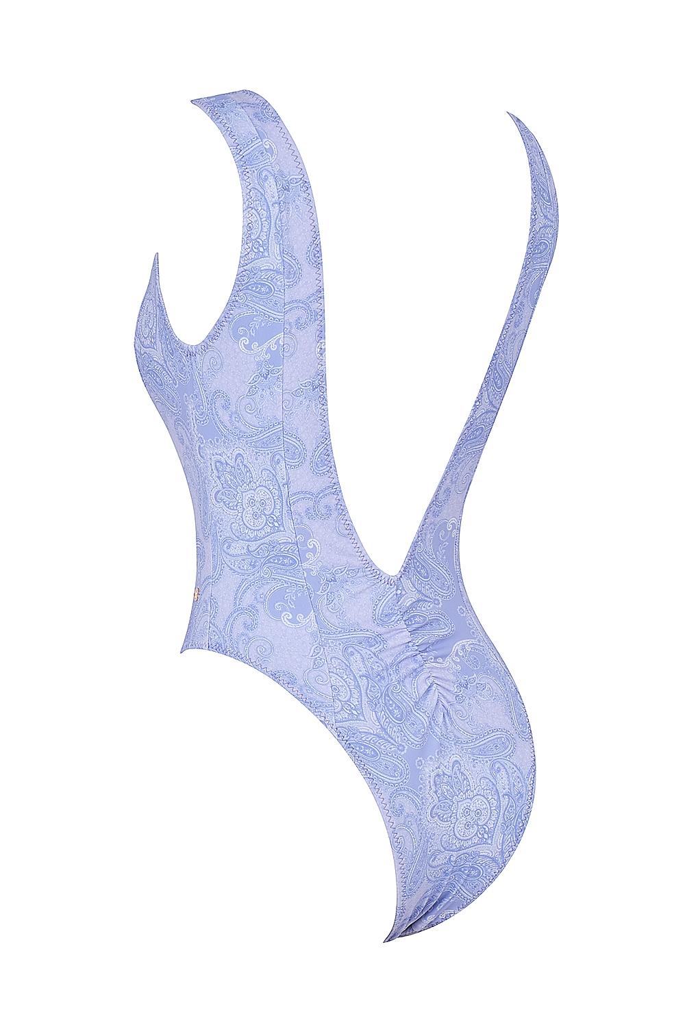 Martinique  lavender paisley plunge swimsuit Product Image