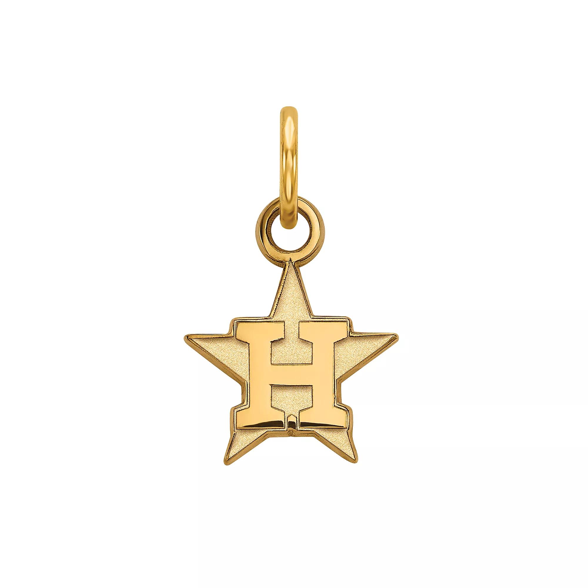 LogoArt Sterling Silver Houston Astros Pendant, Women's, Size: 15 mm, 14k Gold Plated Product Image