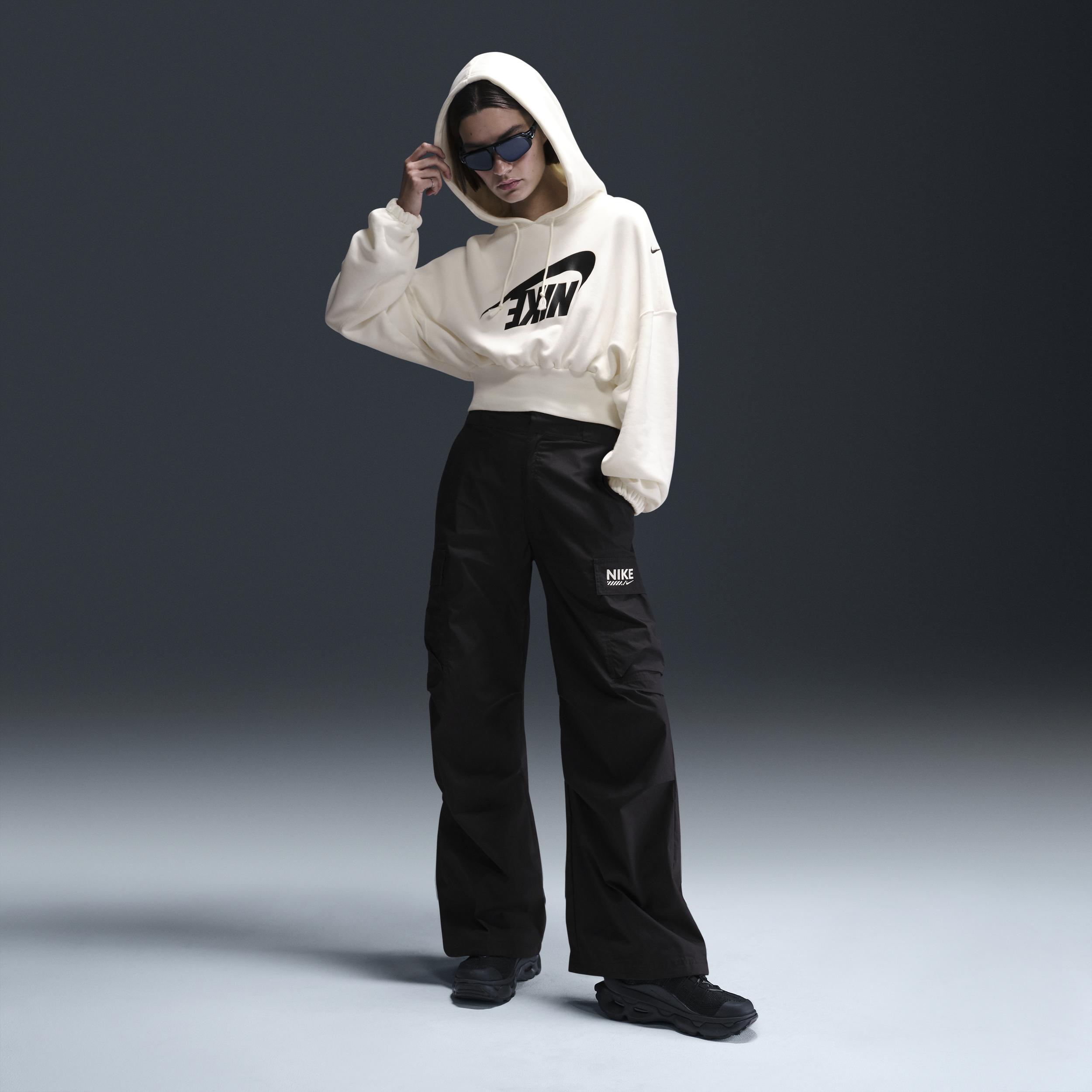 Nike Sportswear Women's Oversized Cropped French Terry Pullover Hoodie Product Image