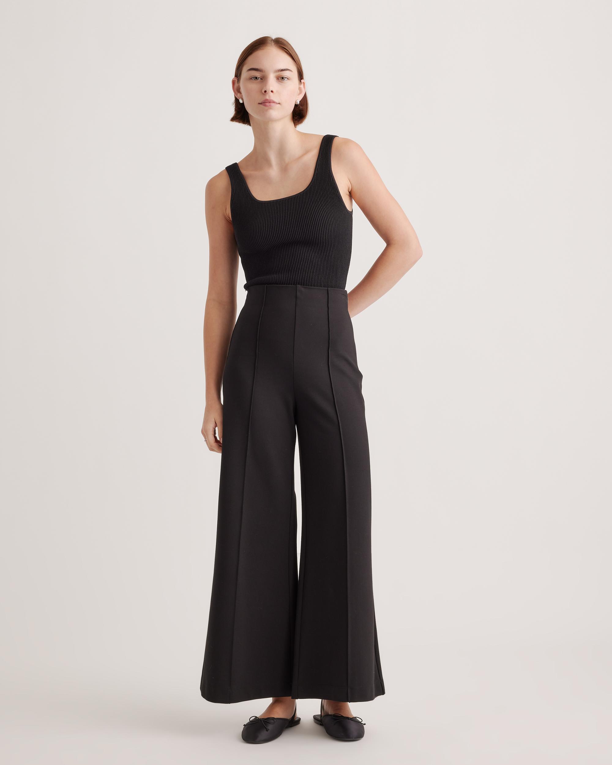 Quince | Women's Ultra-Stretch Ponte Super Wide Leg Ankle Pants Size XS, Rayon Product Image