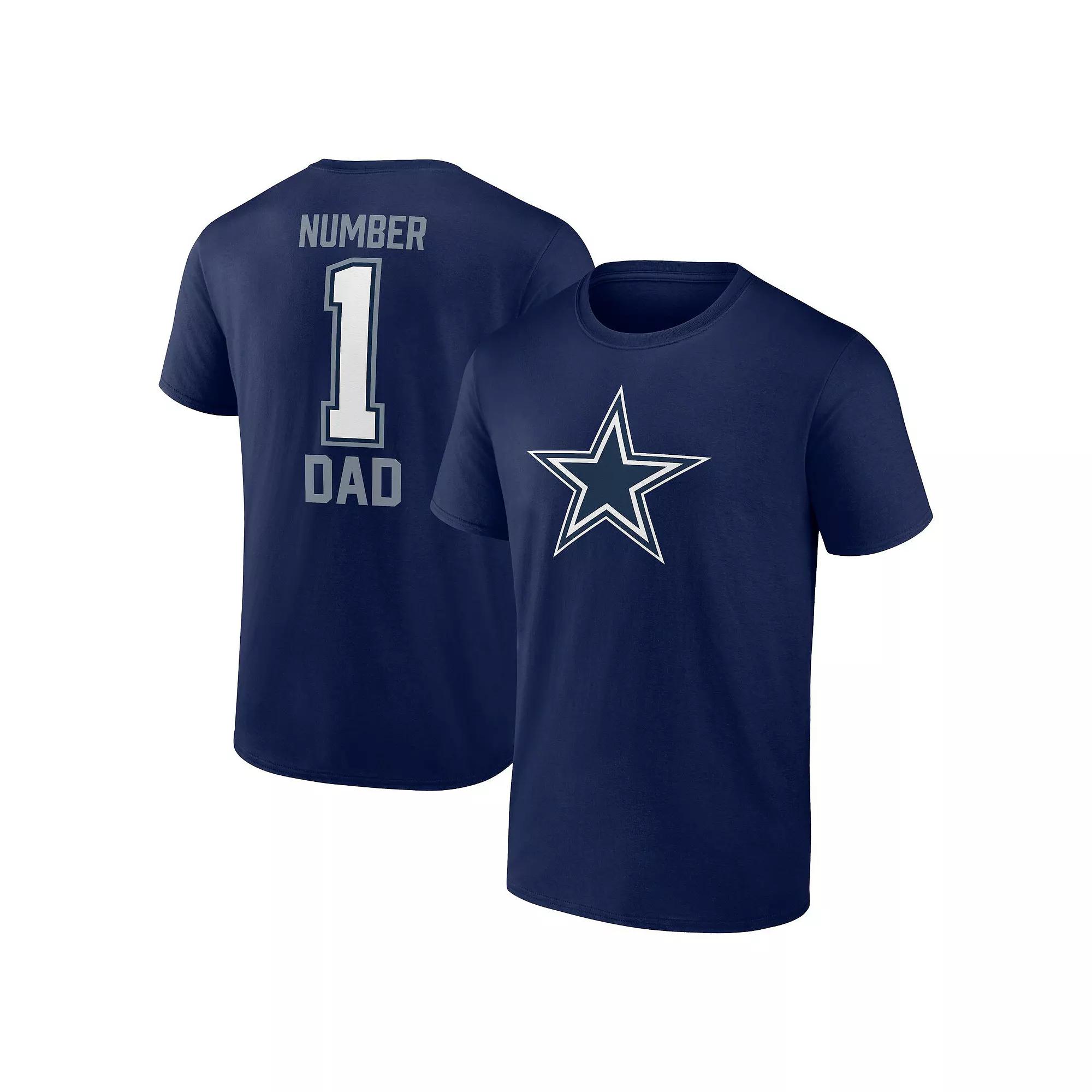 Men's Fanatics Navy Dallas Cowboys Father's Day #1 Dad T-Shirt,  Product Image