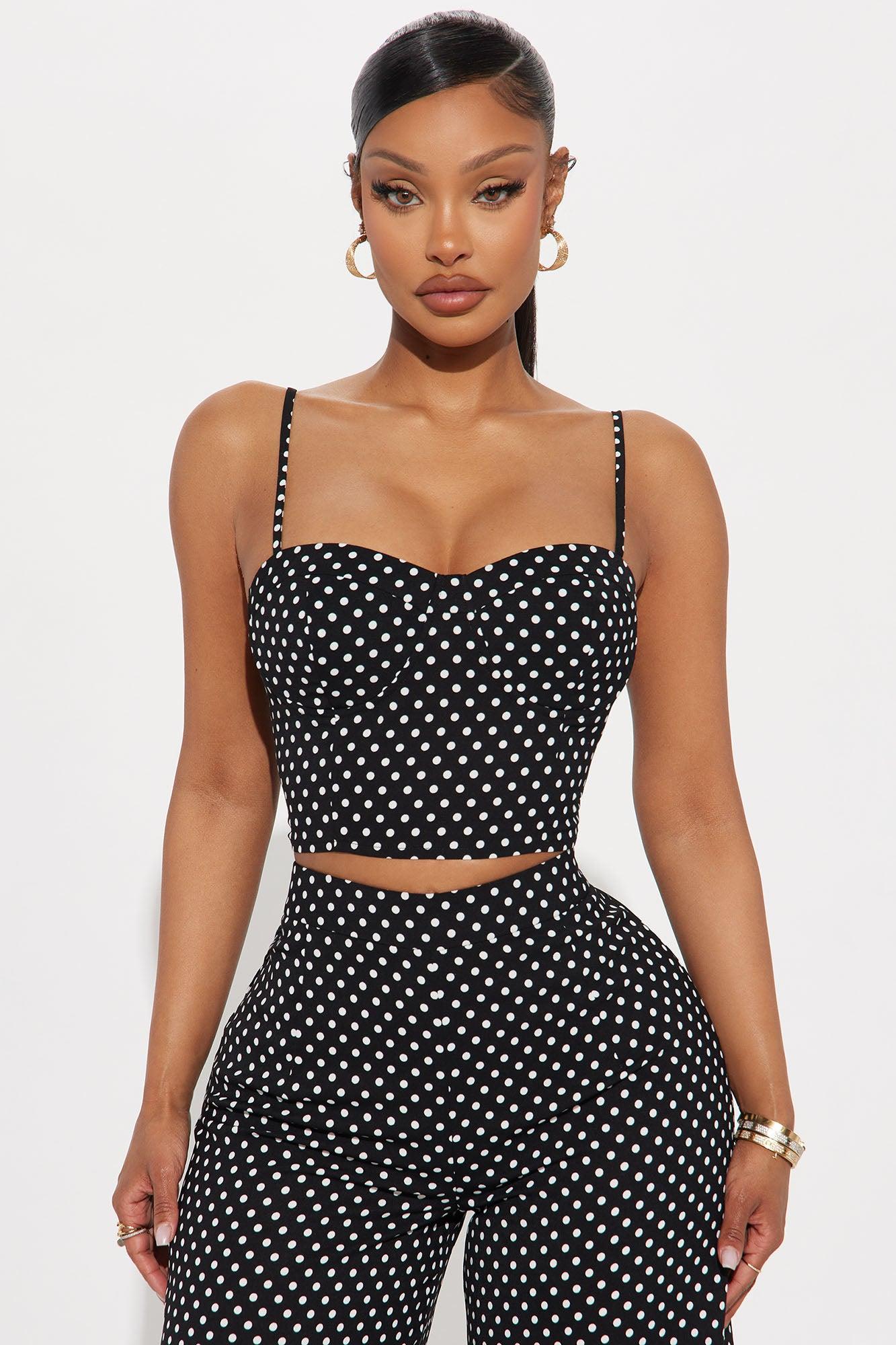 Payton Polka Dot Pant Set - Black/White Product Image