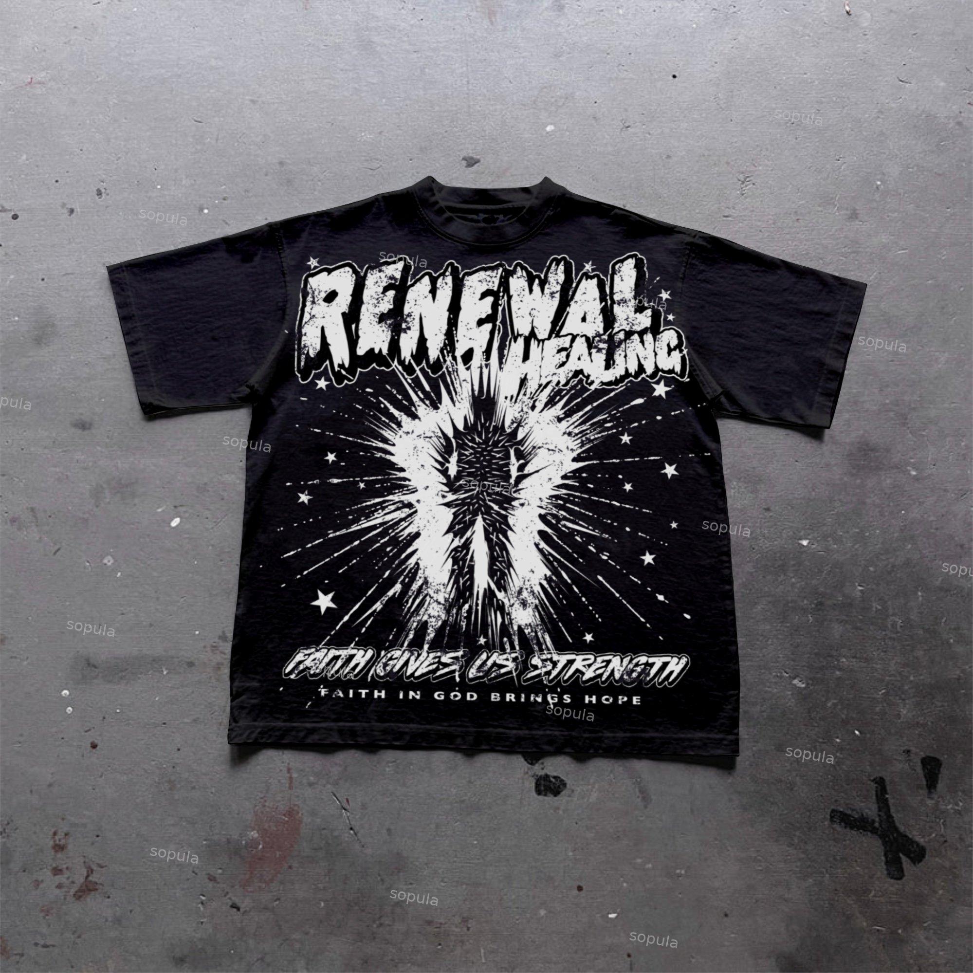 Rebirth - Vintage Old Graphic Cotton T-Shirt Product Image